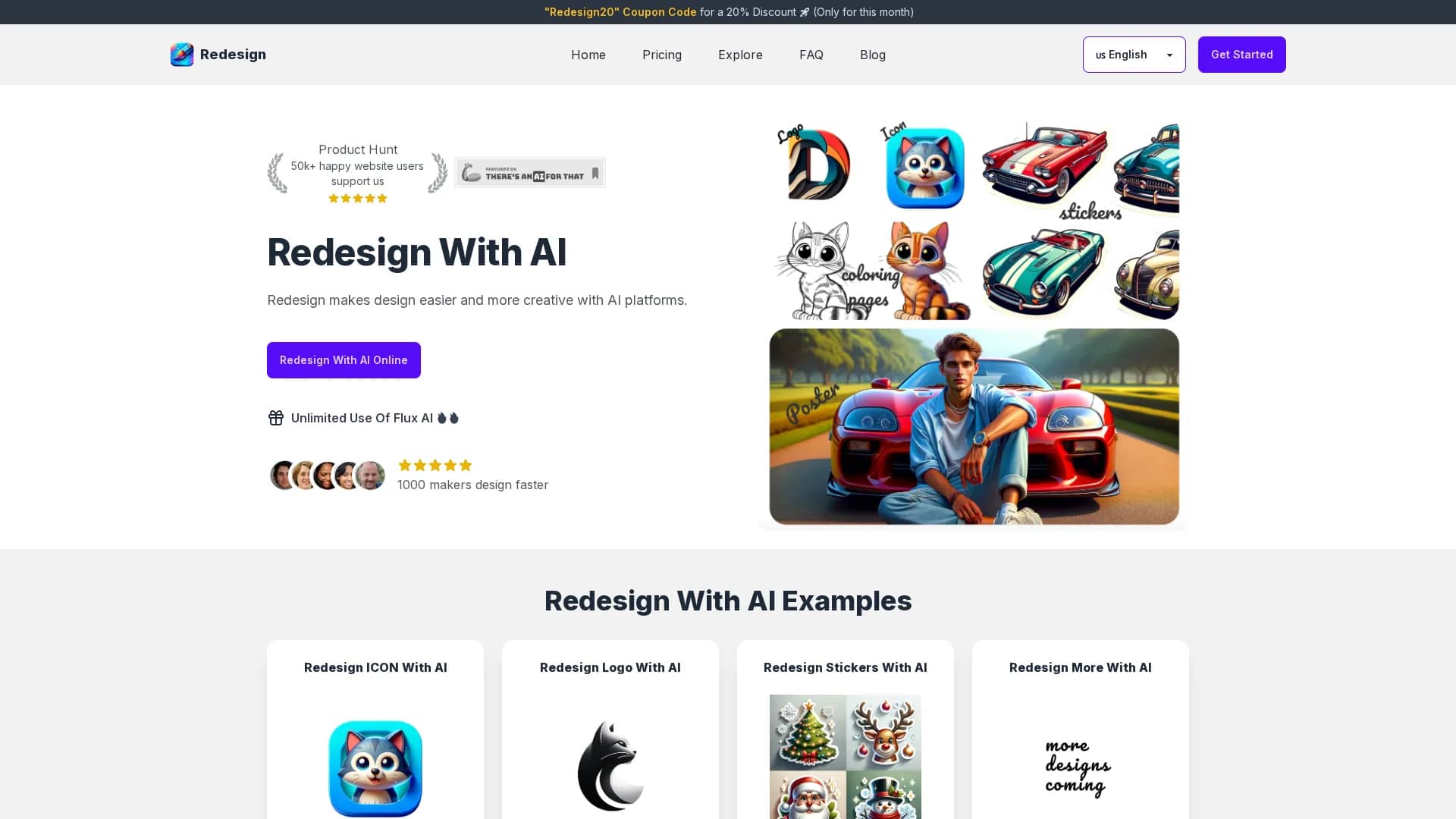 redesign-with-ai homepage