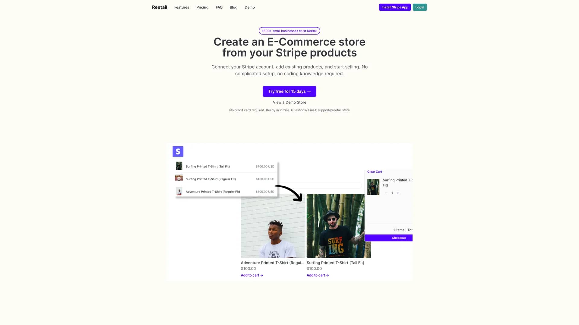 reetail homepage