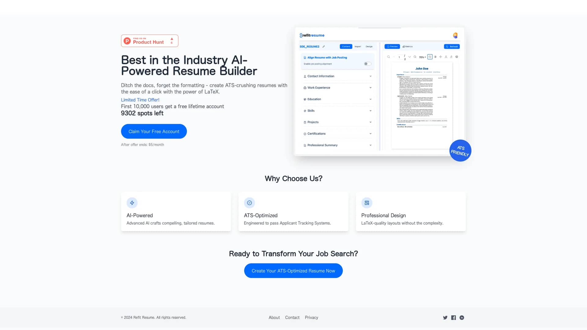 refit-resume homepage