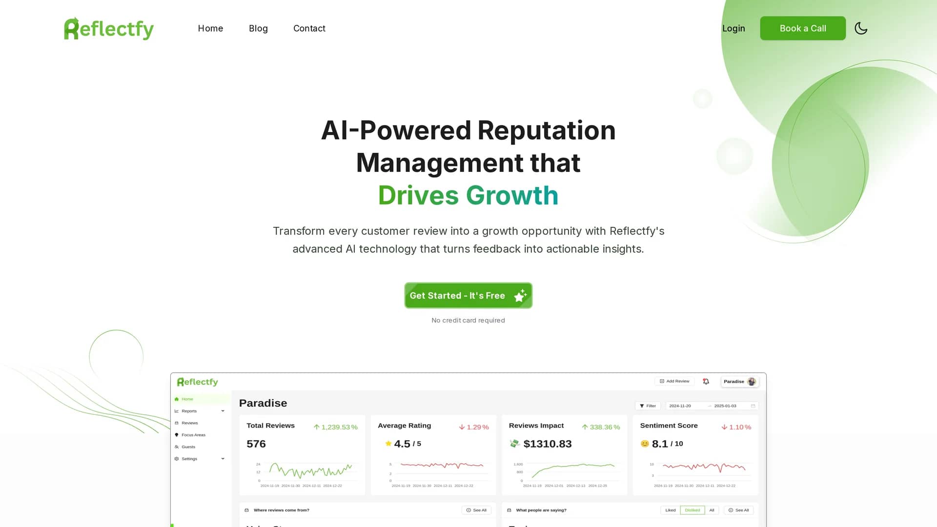reflectfy homepage