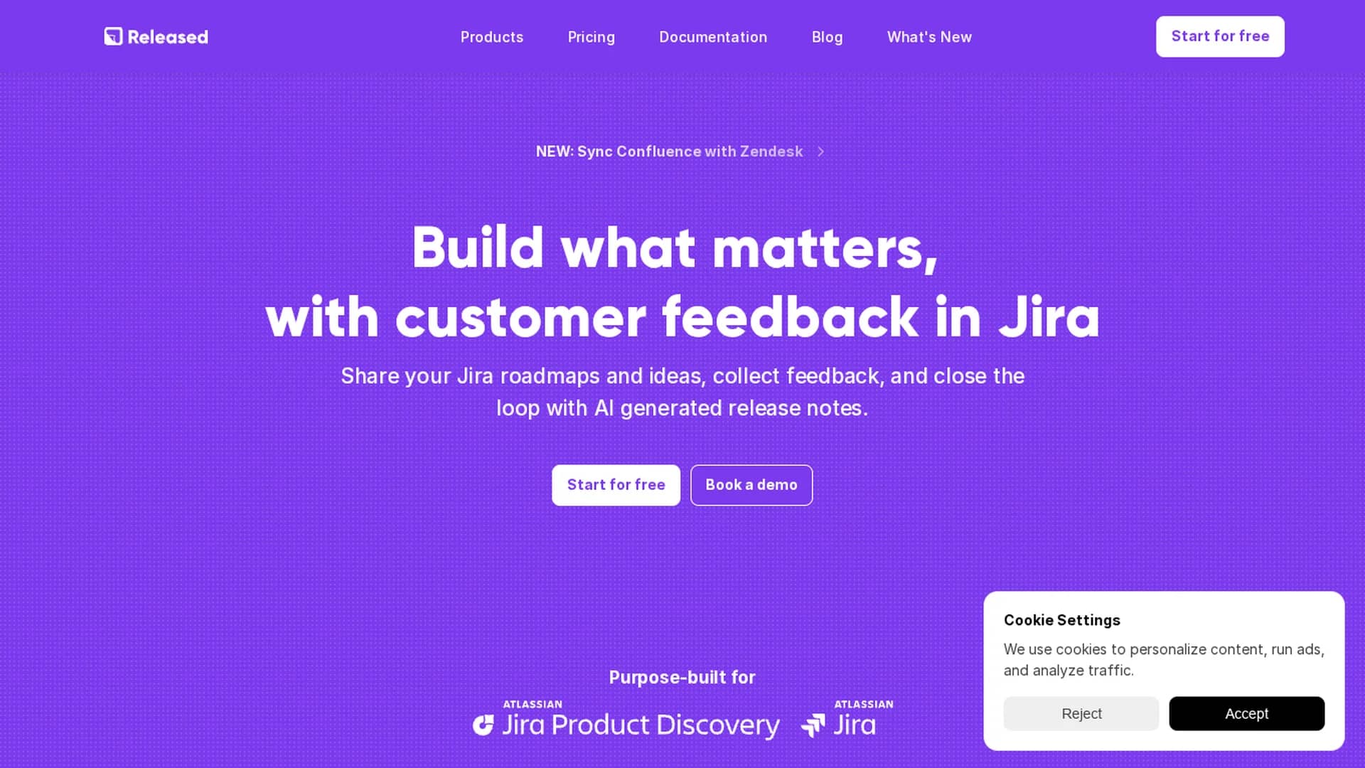 released homepage