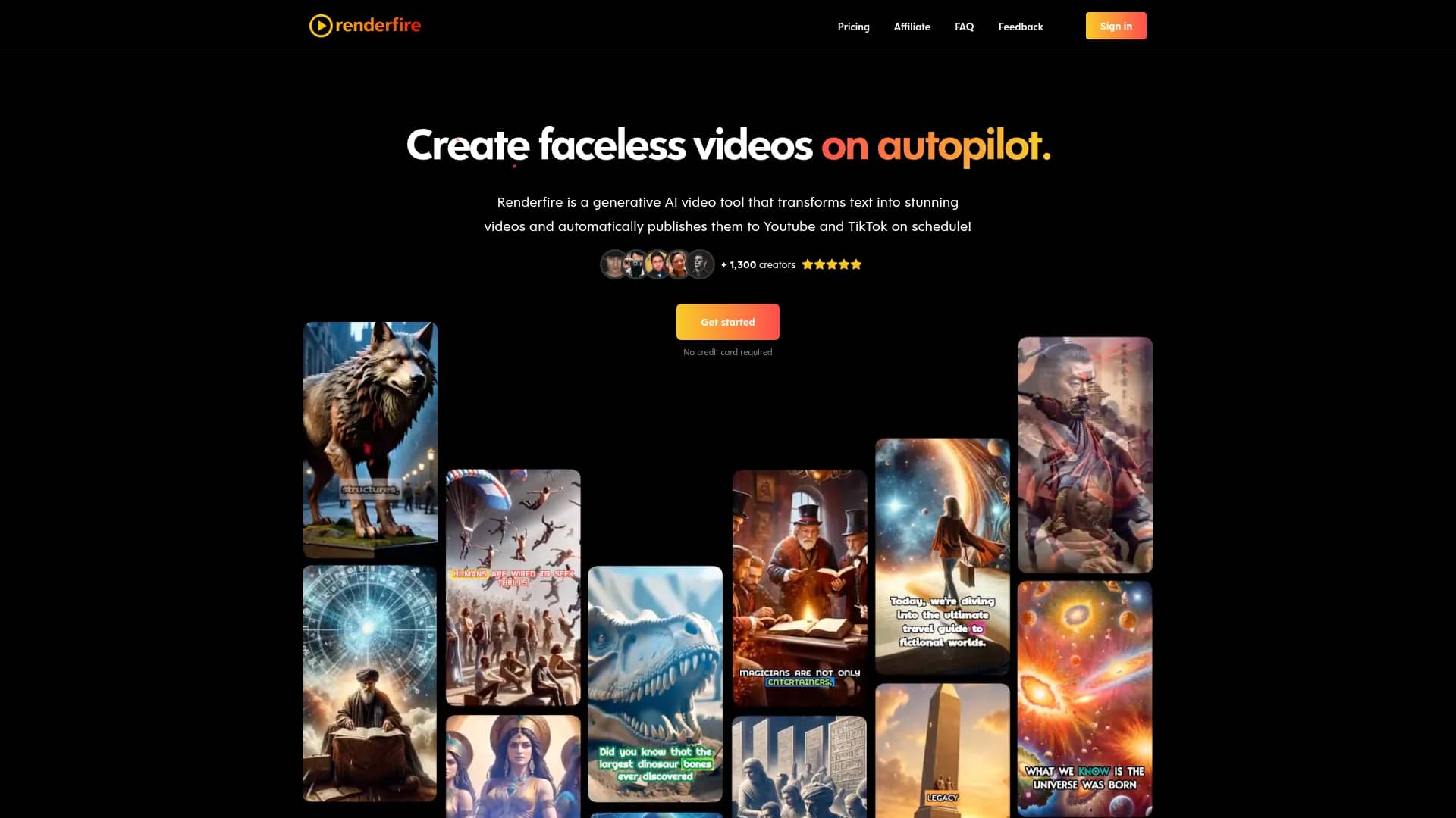 renderfire-ai homepage