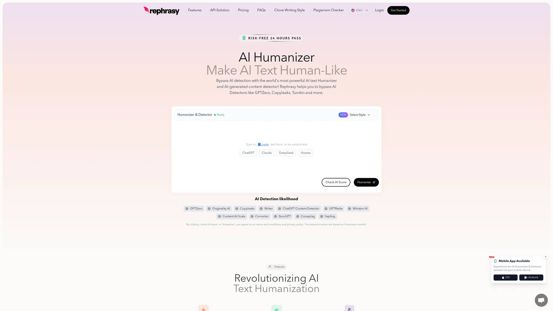rephrasy homepage