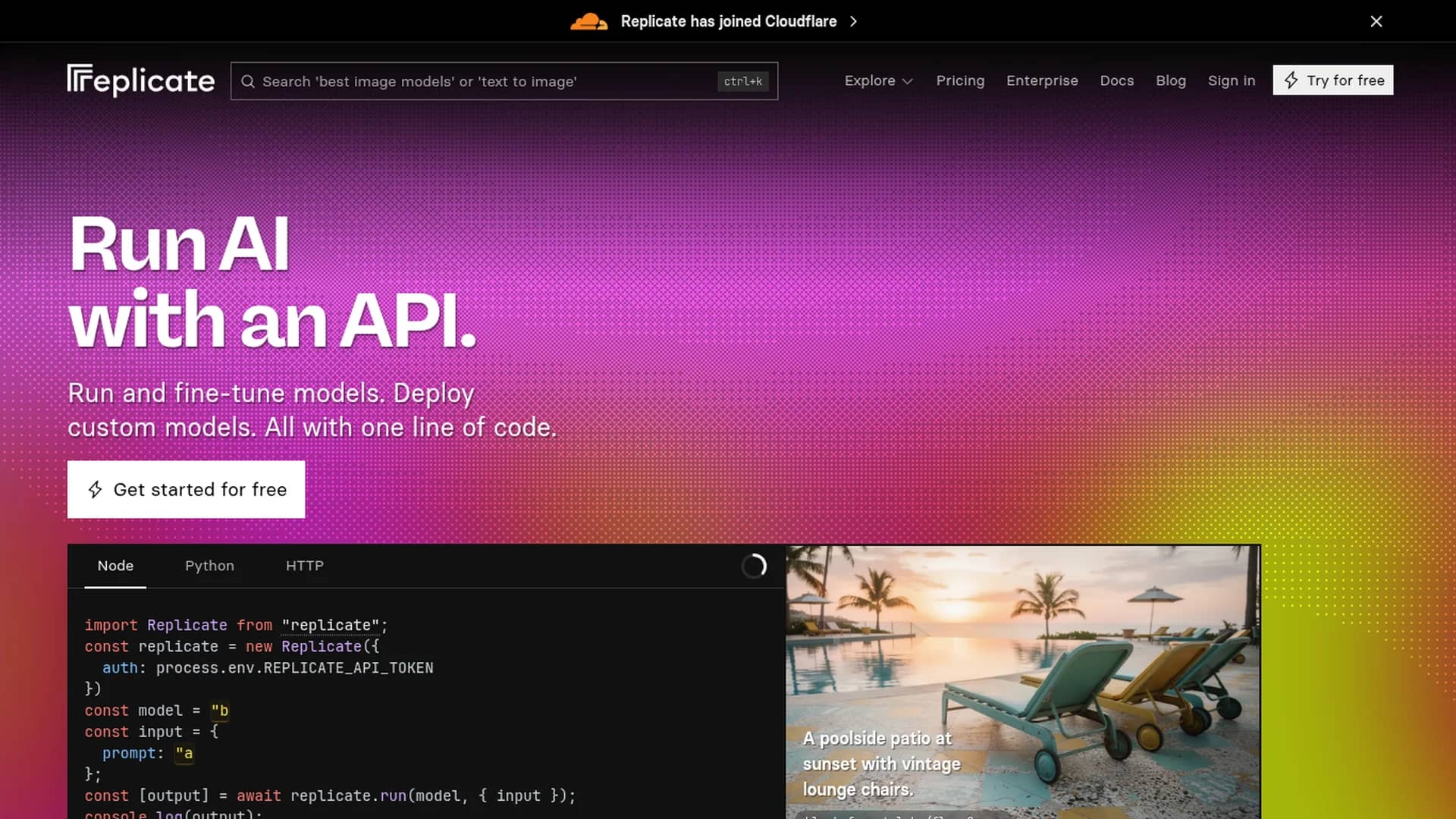 replicate homepage