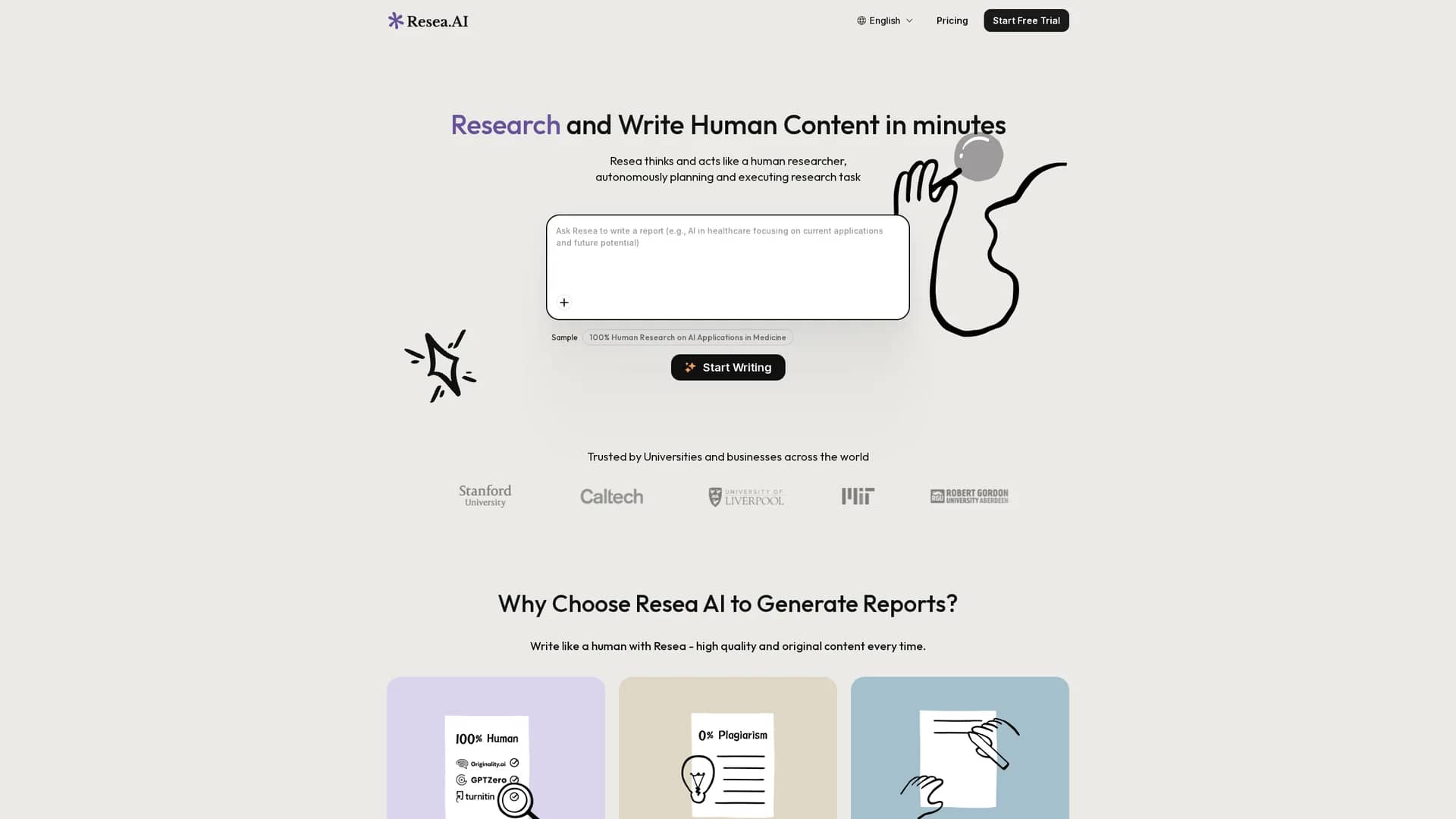resea-ai homepage