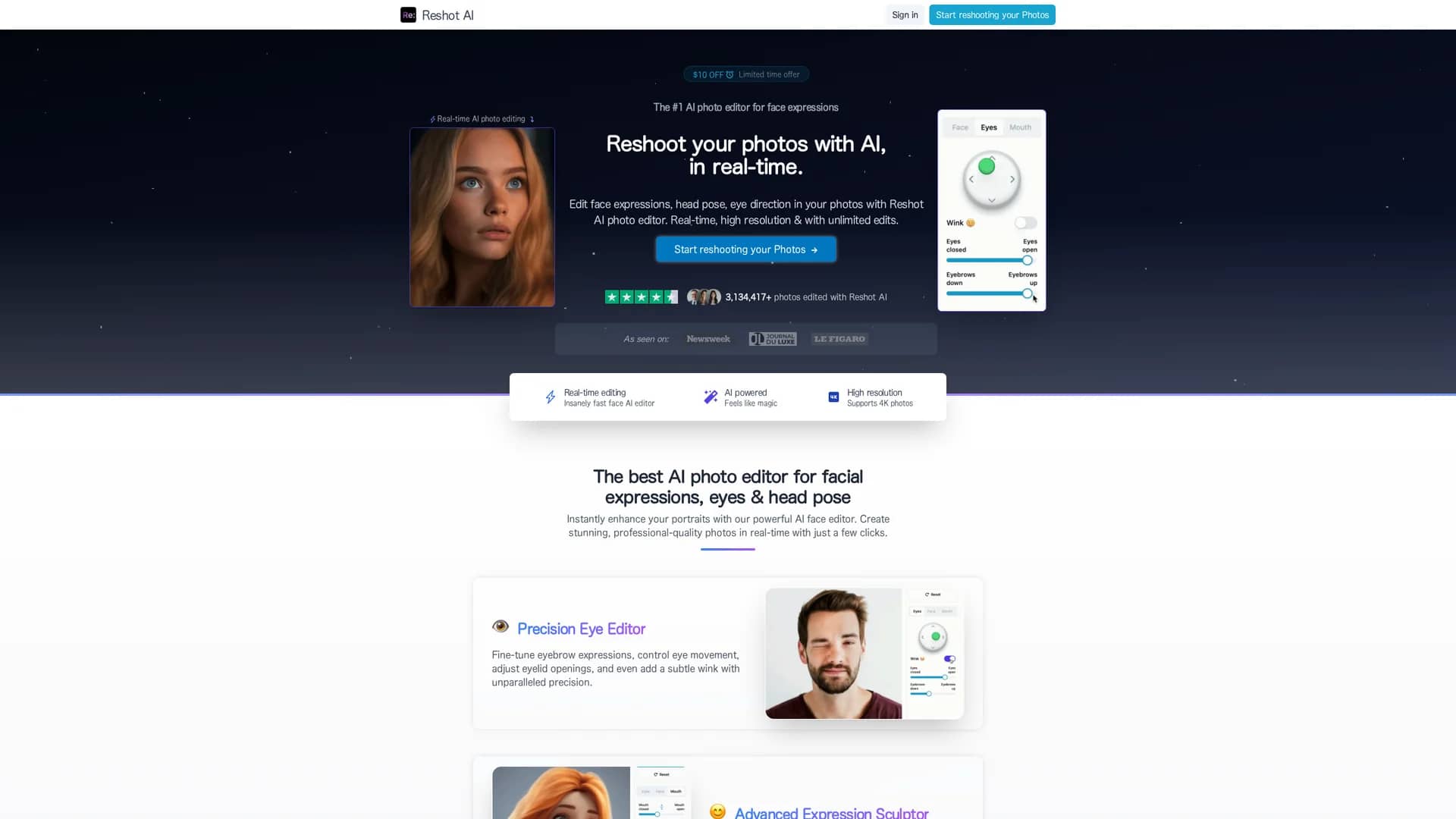 reshot-ai homepage