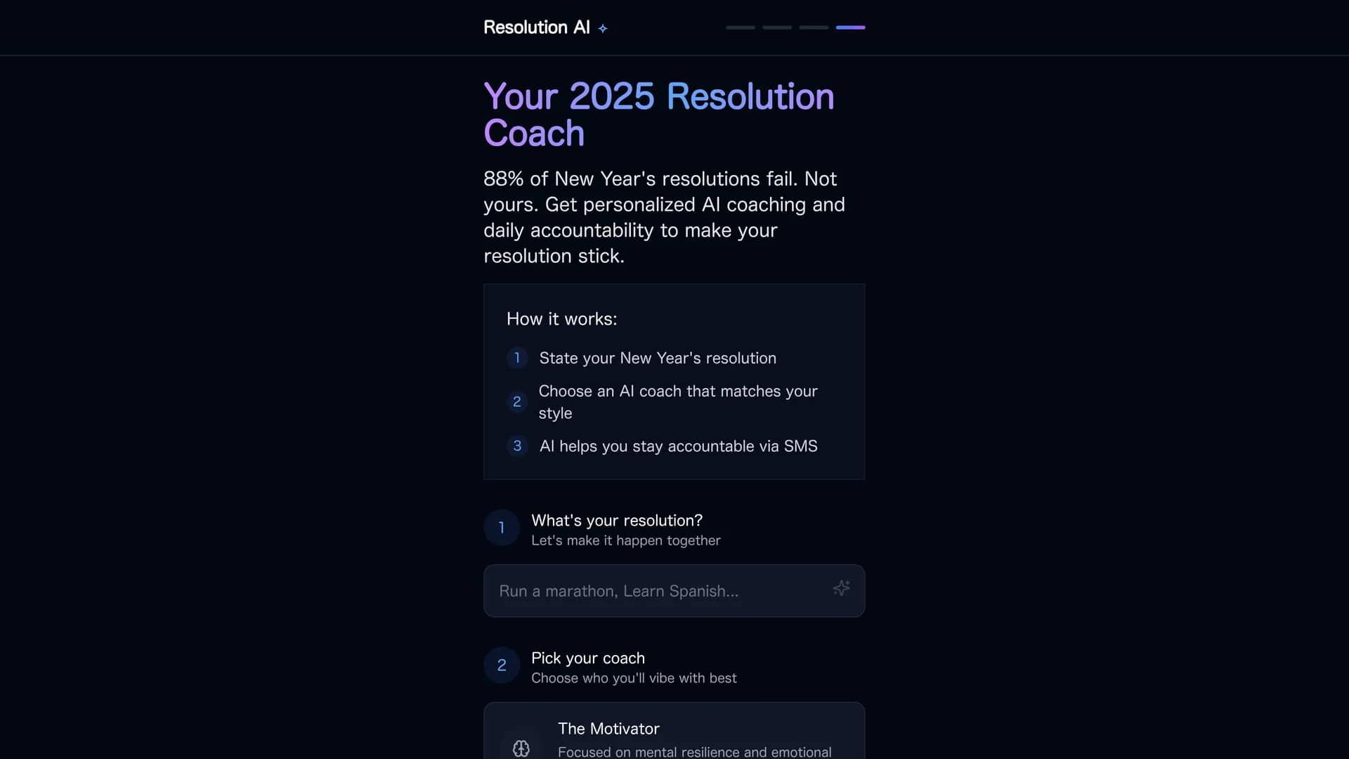 resolution-coach homepage
