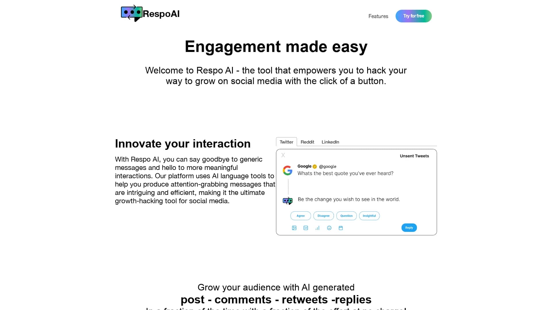 respo-ai homepage