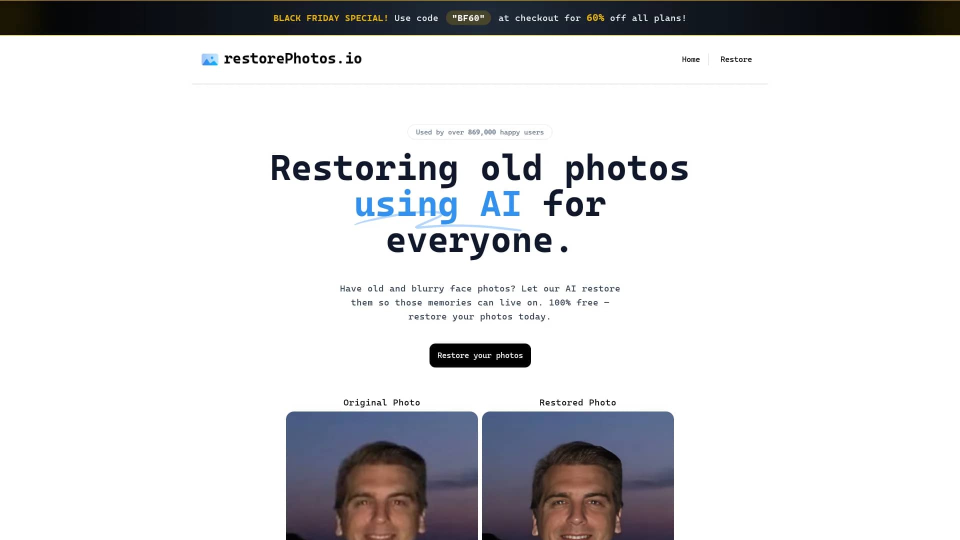 restorephotos homepage