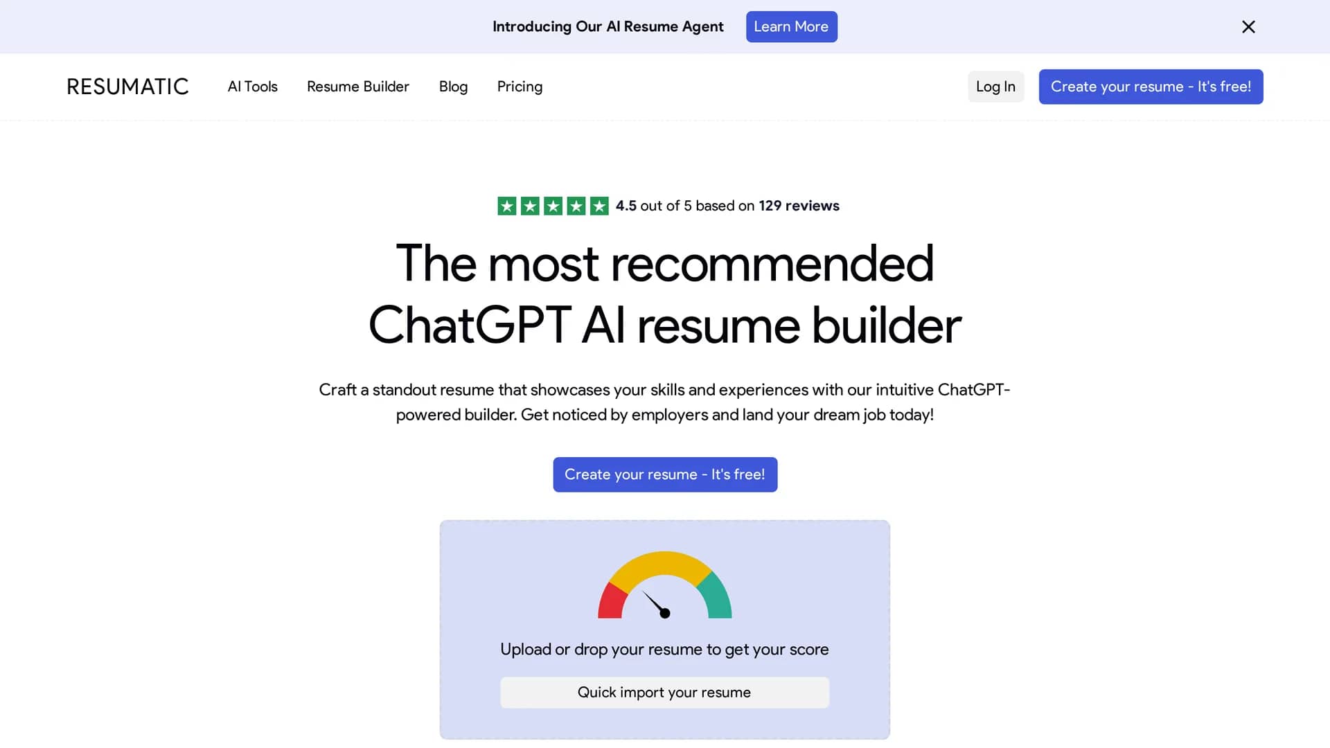 resumatic homepage