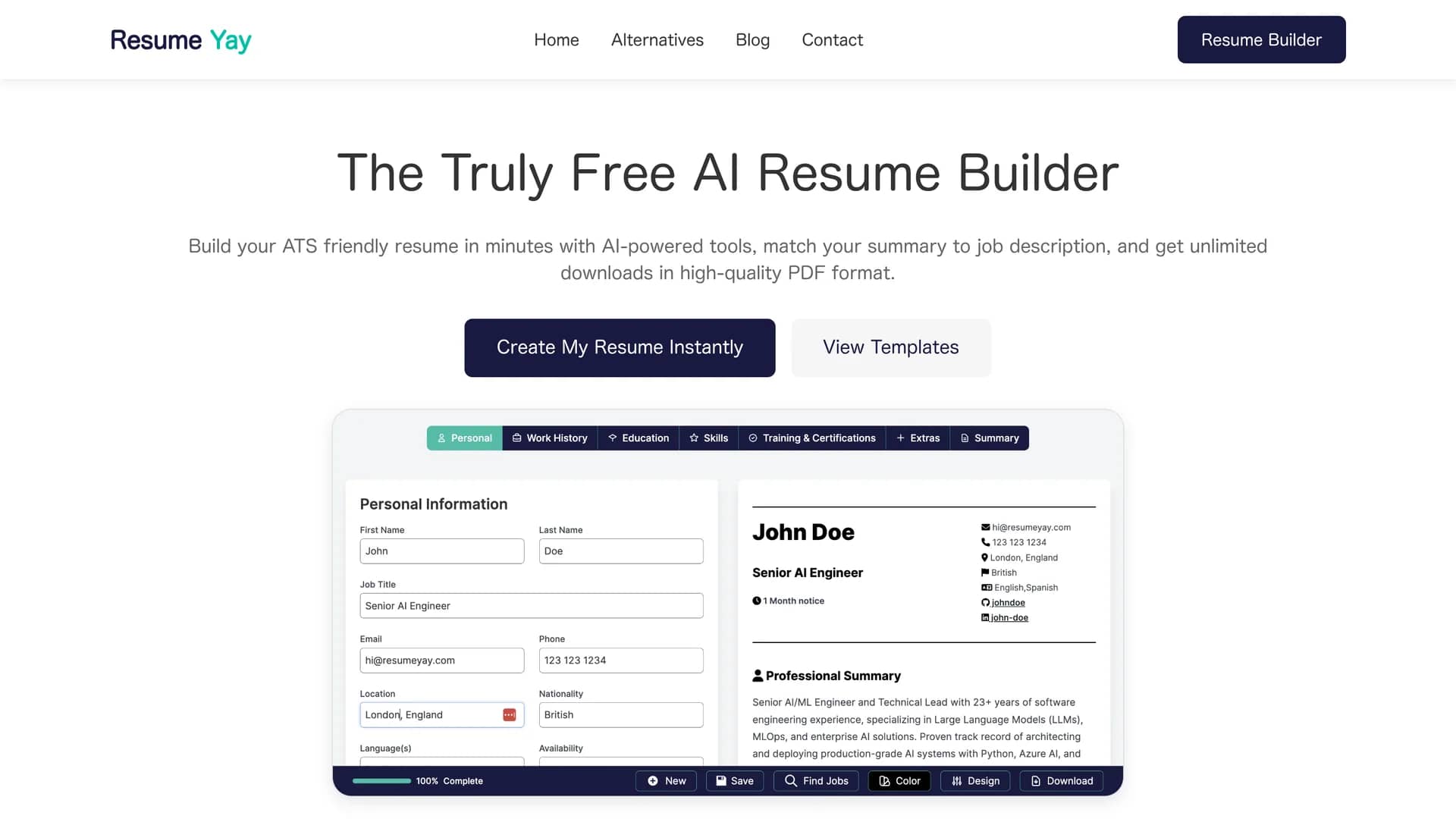 resume-yay homepage