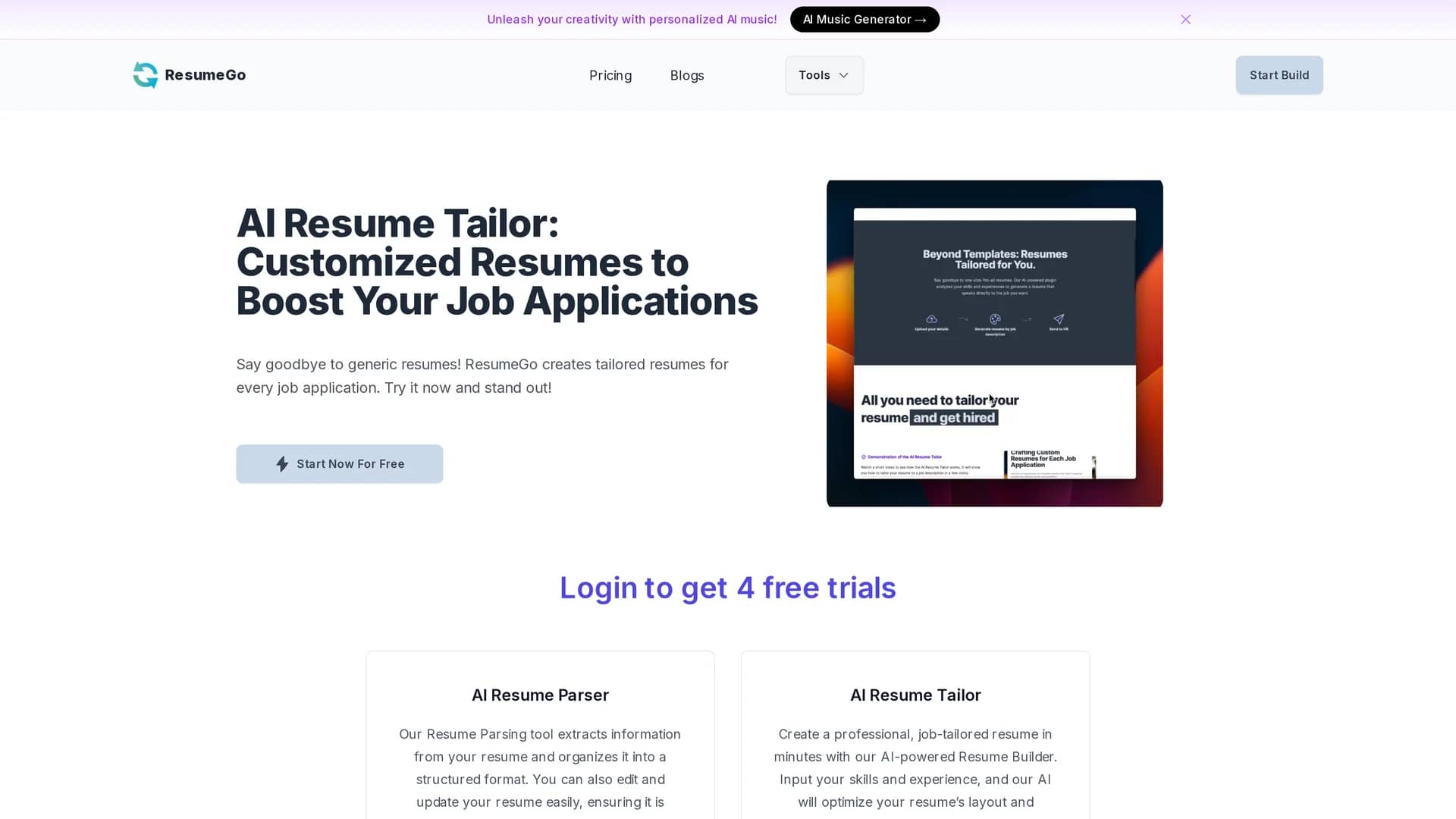 resumego homepage