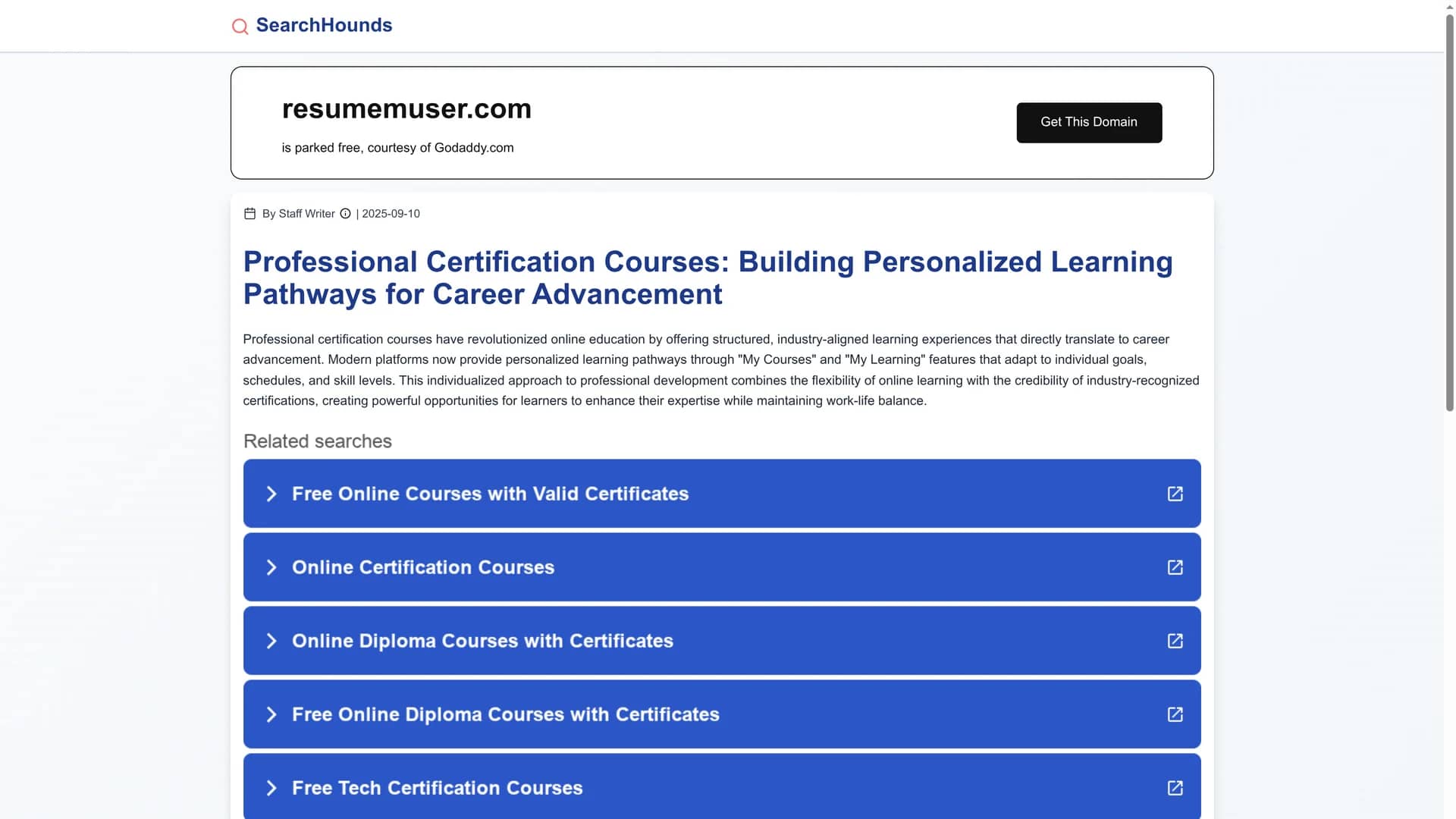 resumemuser homepage