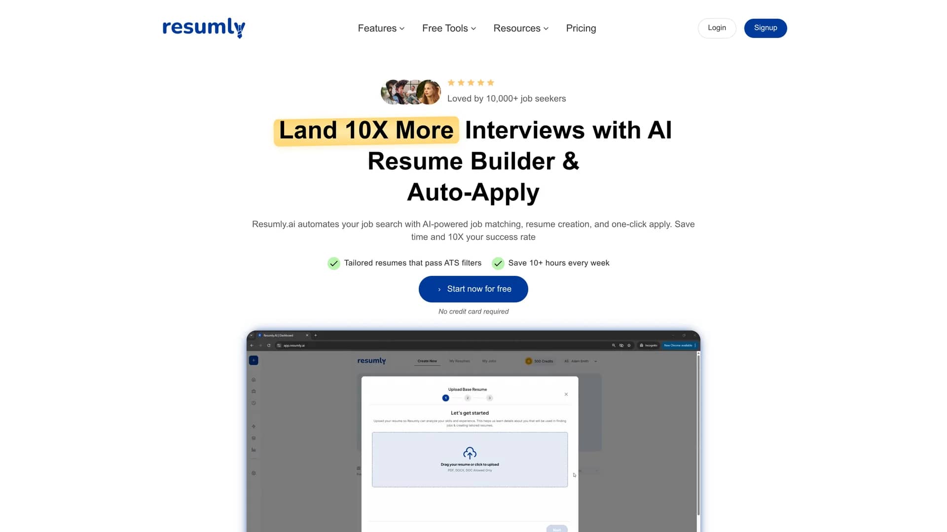 resumly homepage