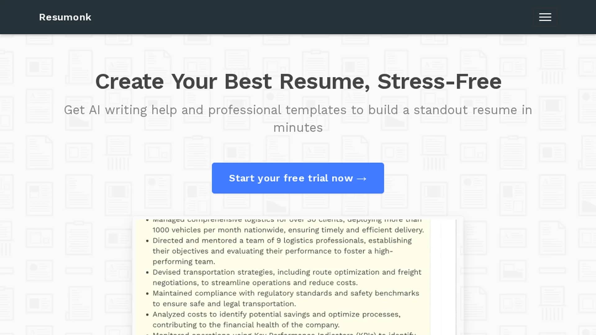 resumonk homepage