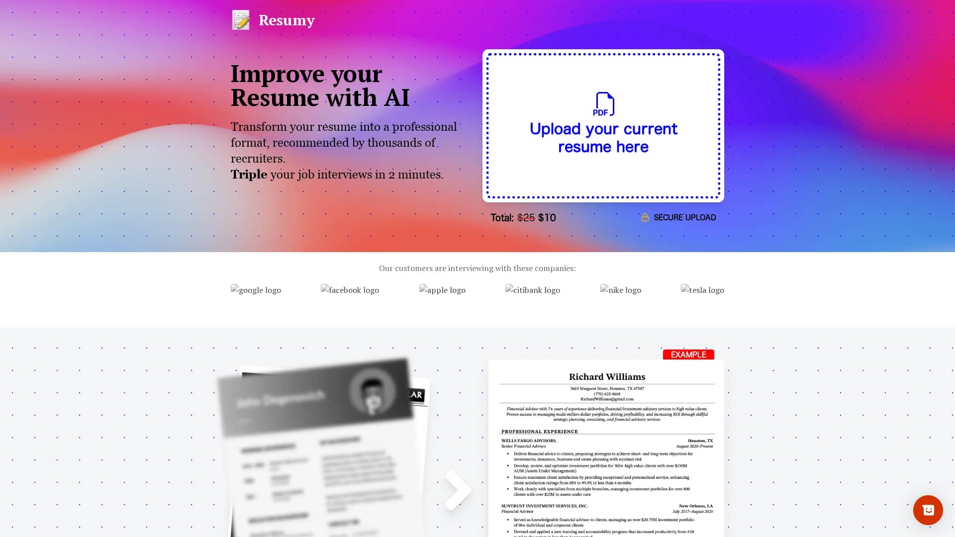 resumy homepage