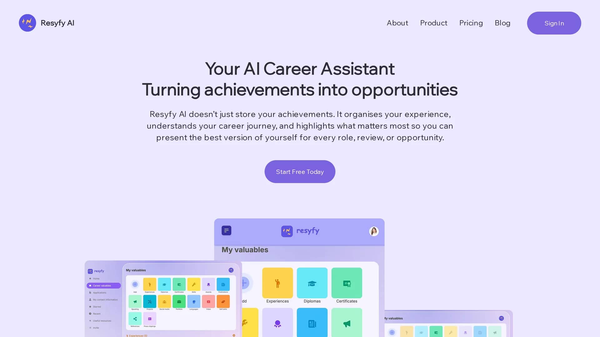 resyfy-ai homepage