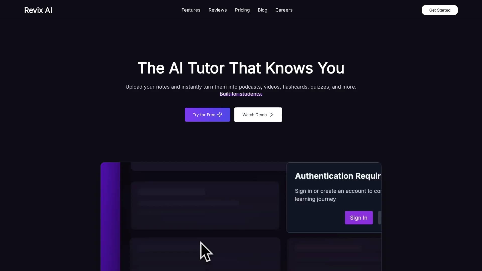 revix-ai homepage