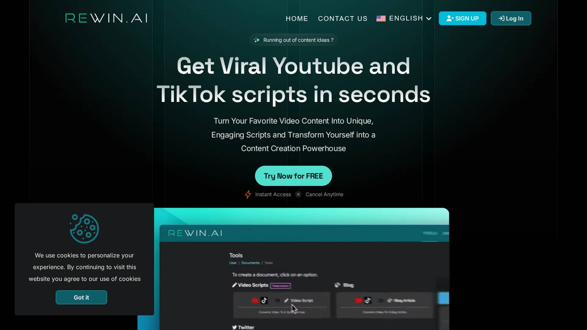 rewin-ai homepage