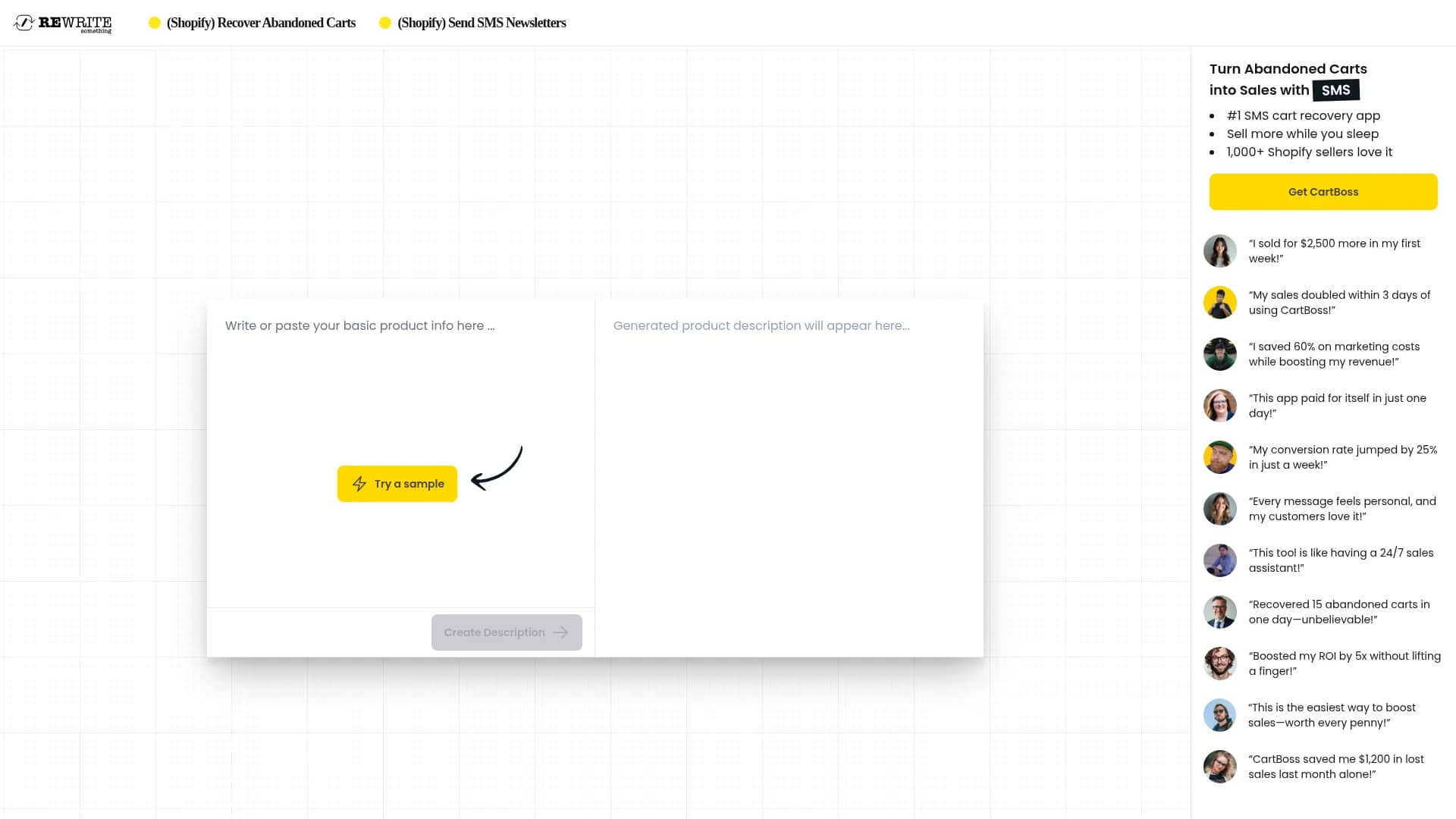 rewritesomething homepage