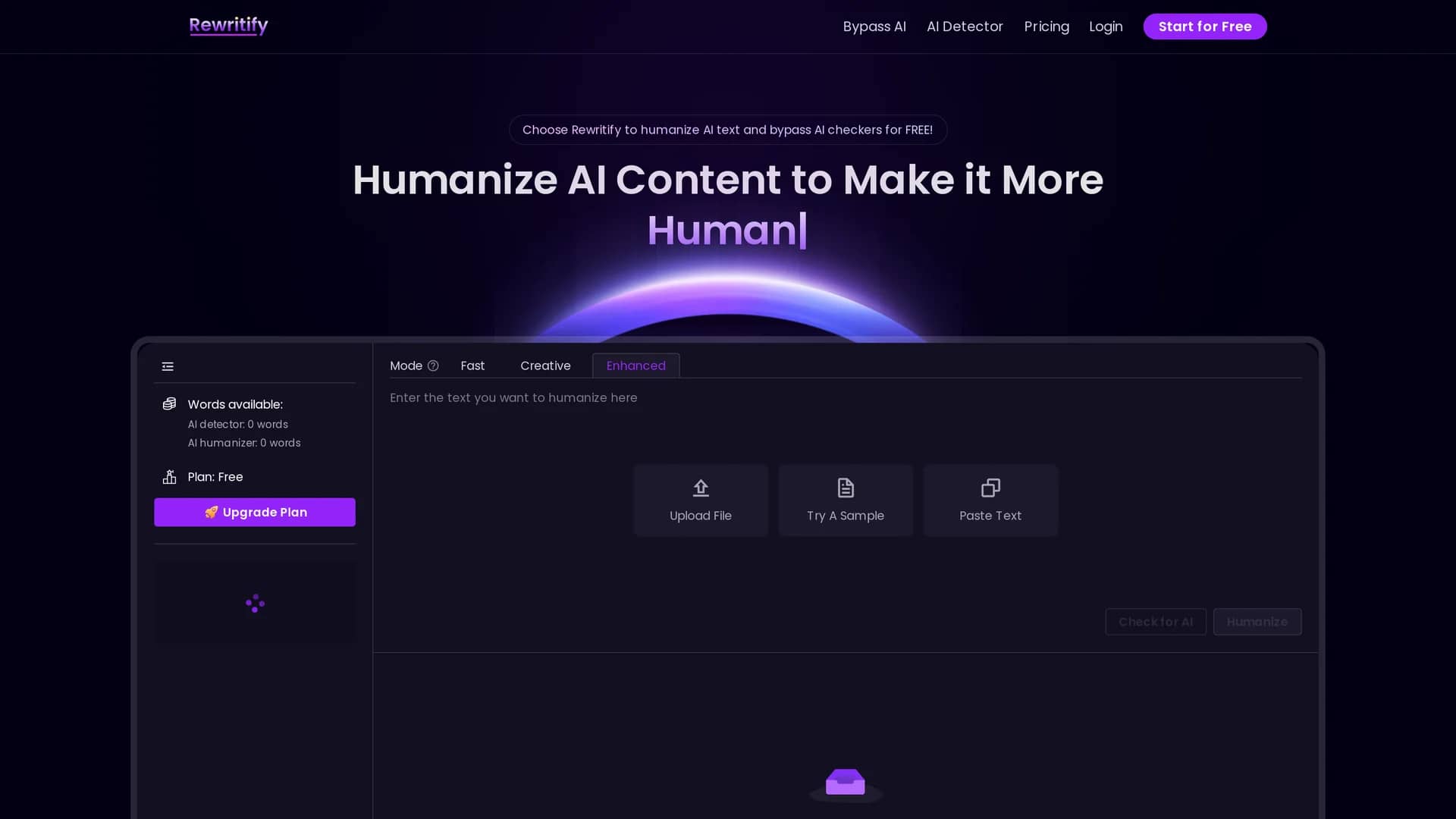 rewritify homepage