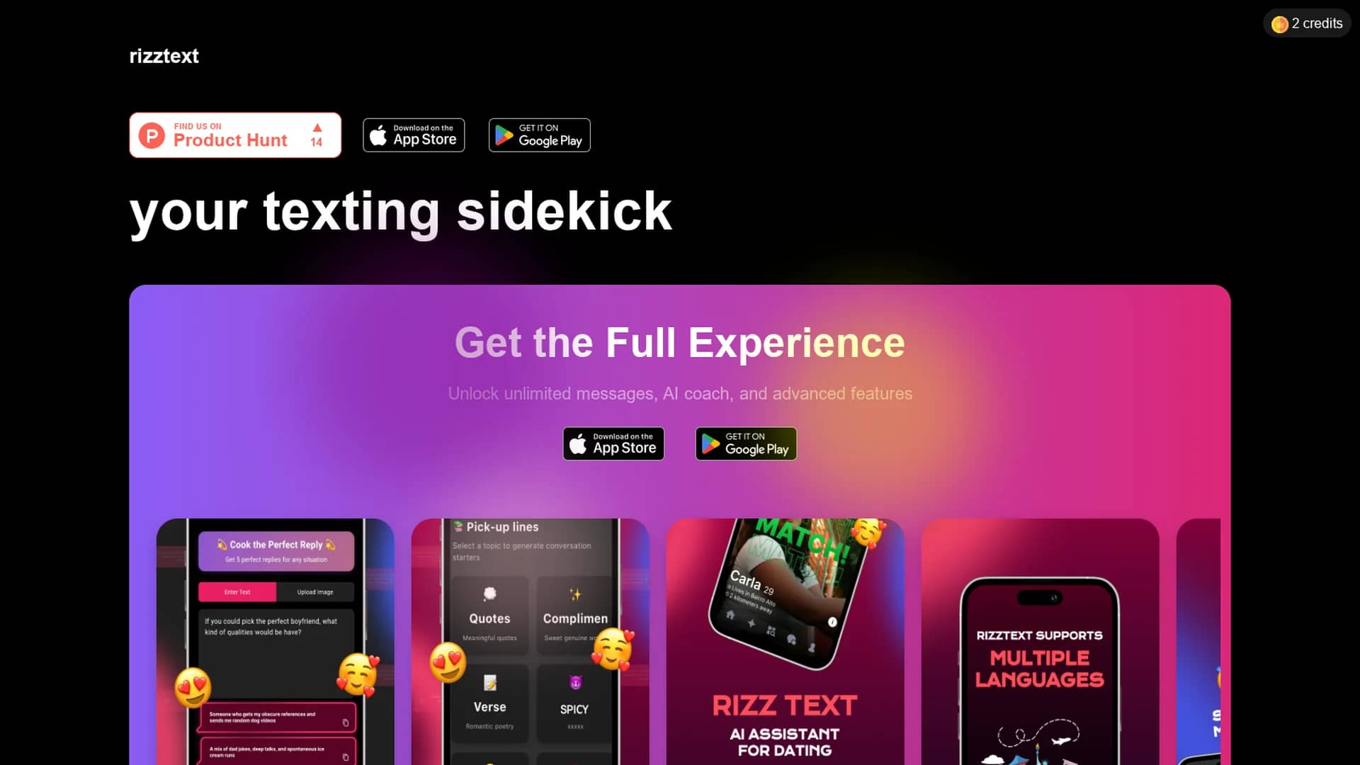 rizztext-com homepage