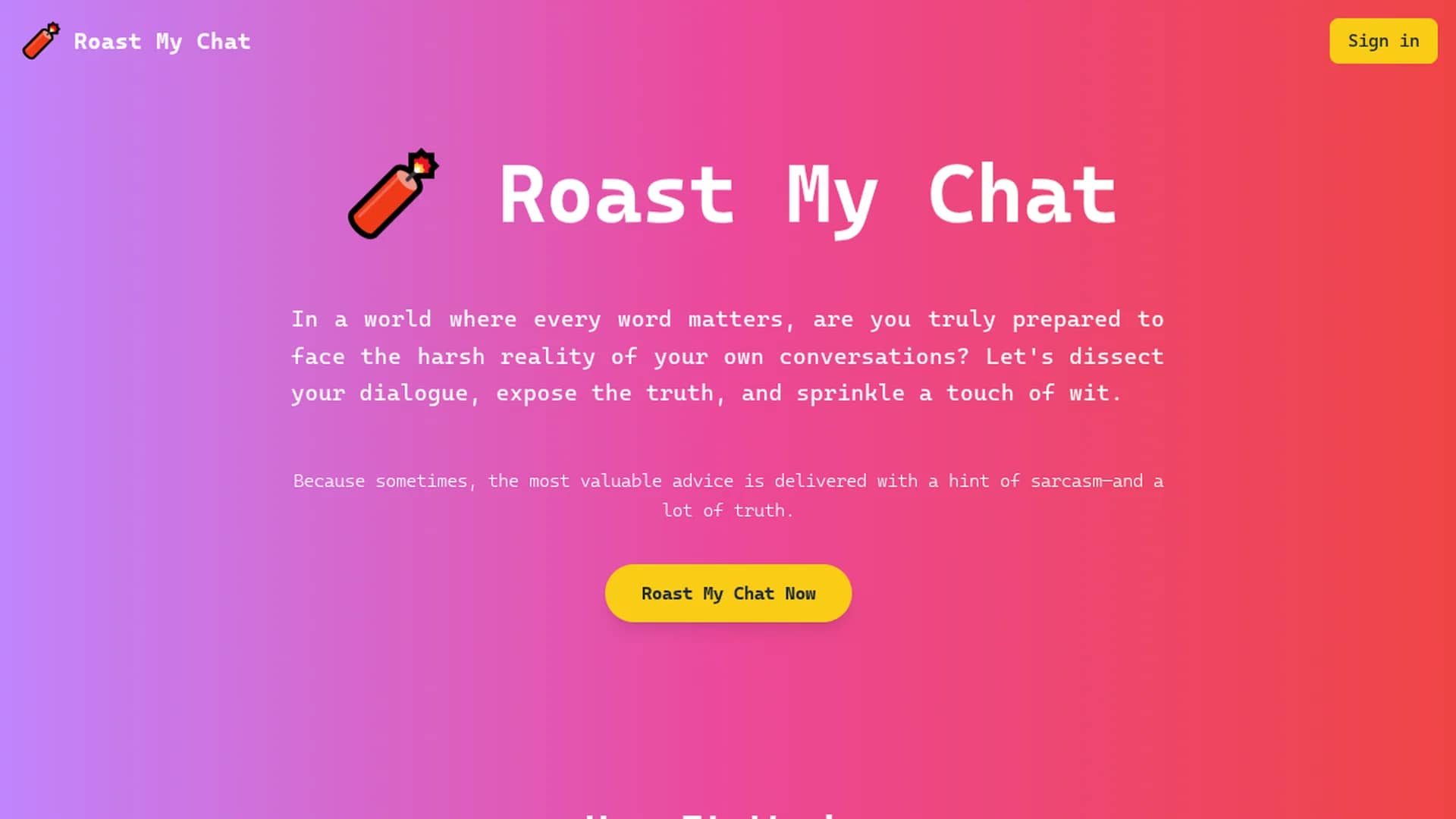 roast-my-chat homepage