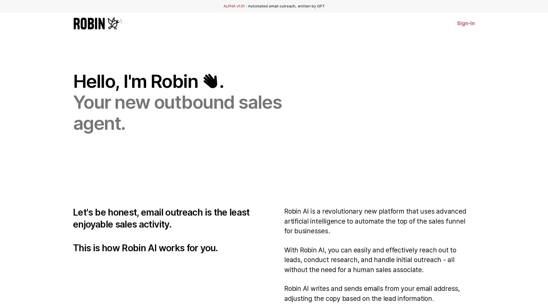 robin homepage