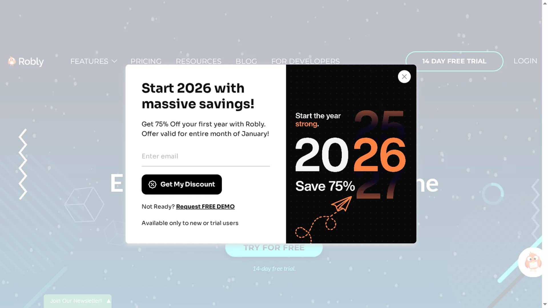 robly-email-marketing homepage
