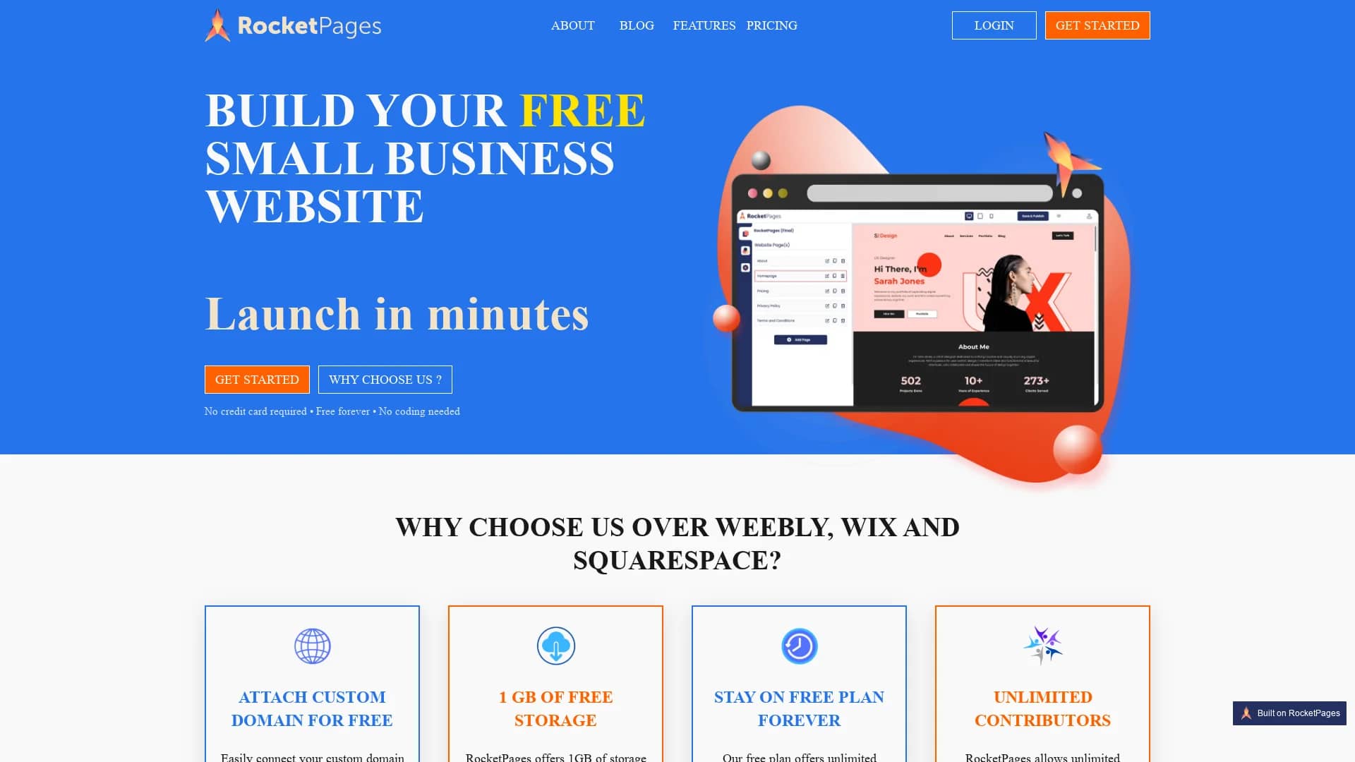 rocketpages homepage