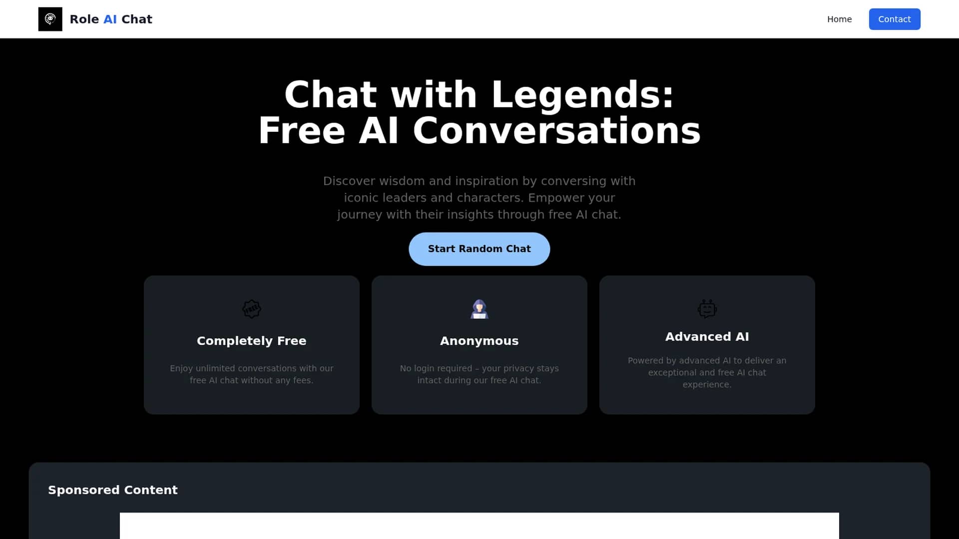 role-ai-chat homepage