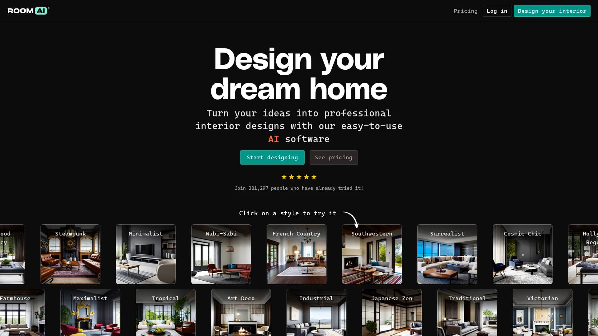 room-ai homepage