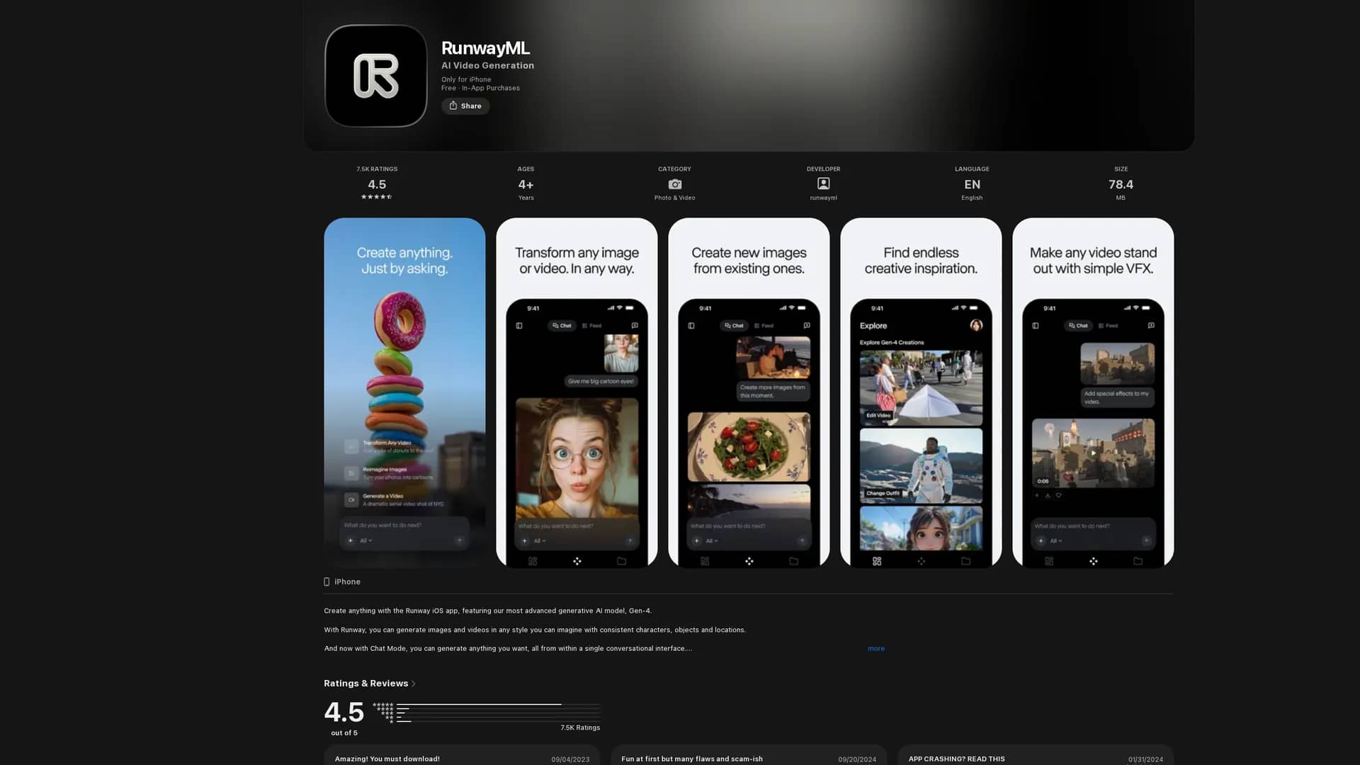 runway-gen-1 homepage