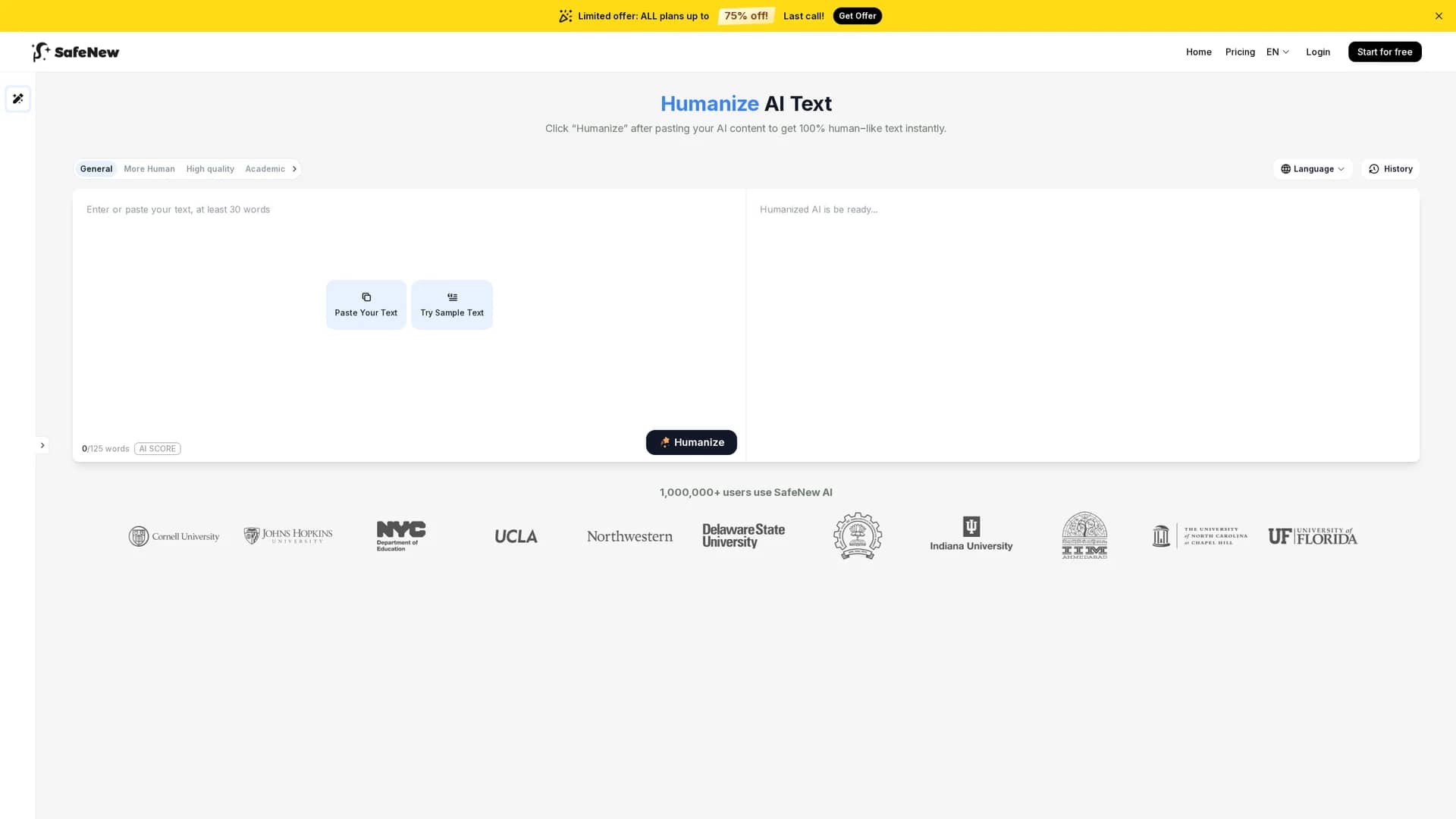 safenew-ai homepage