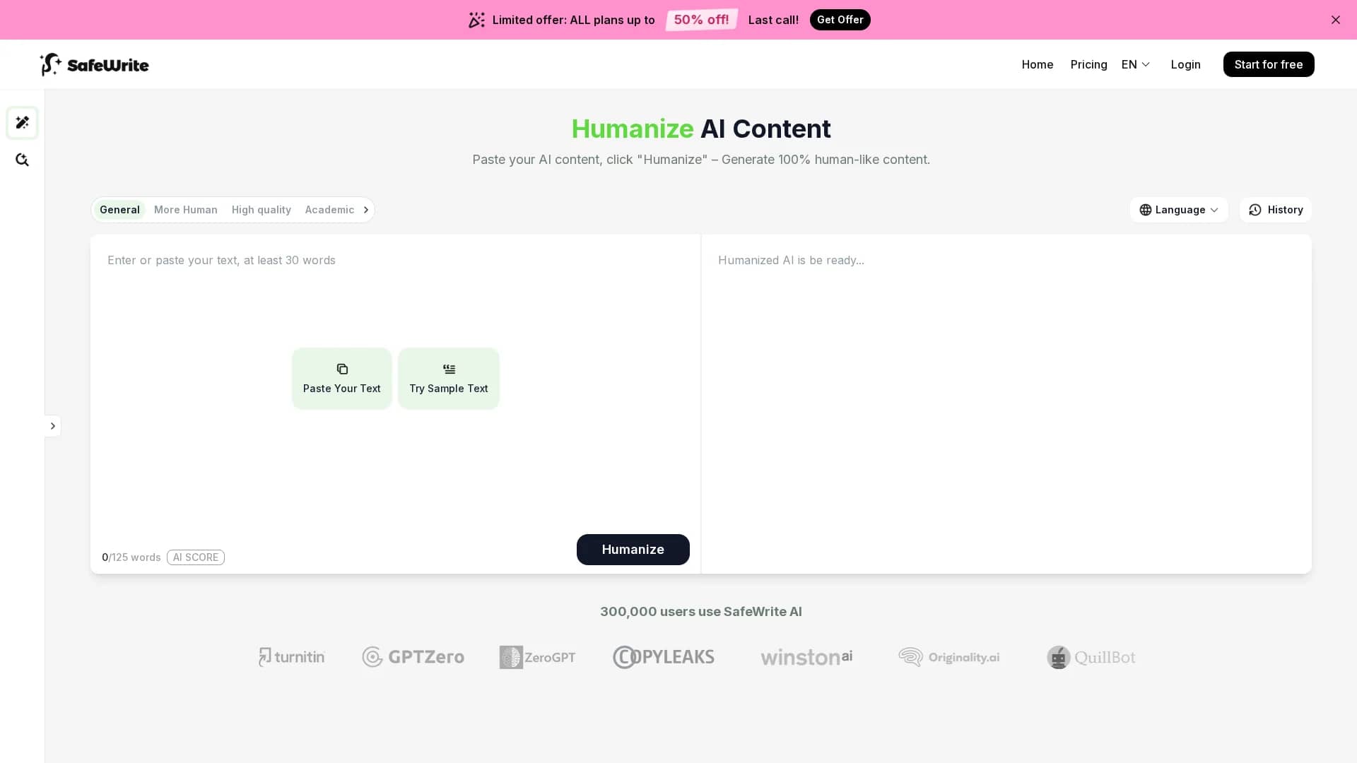 safewrite-ai homepage