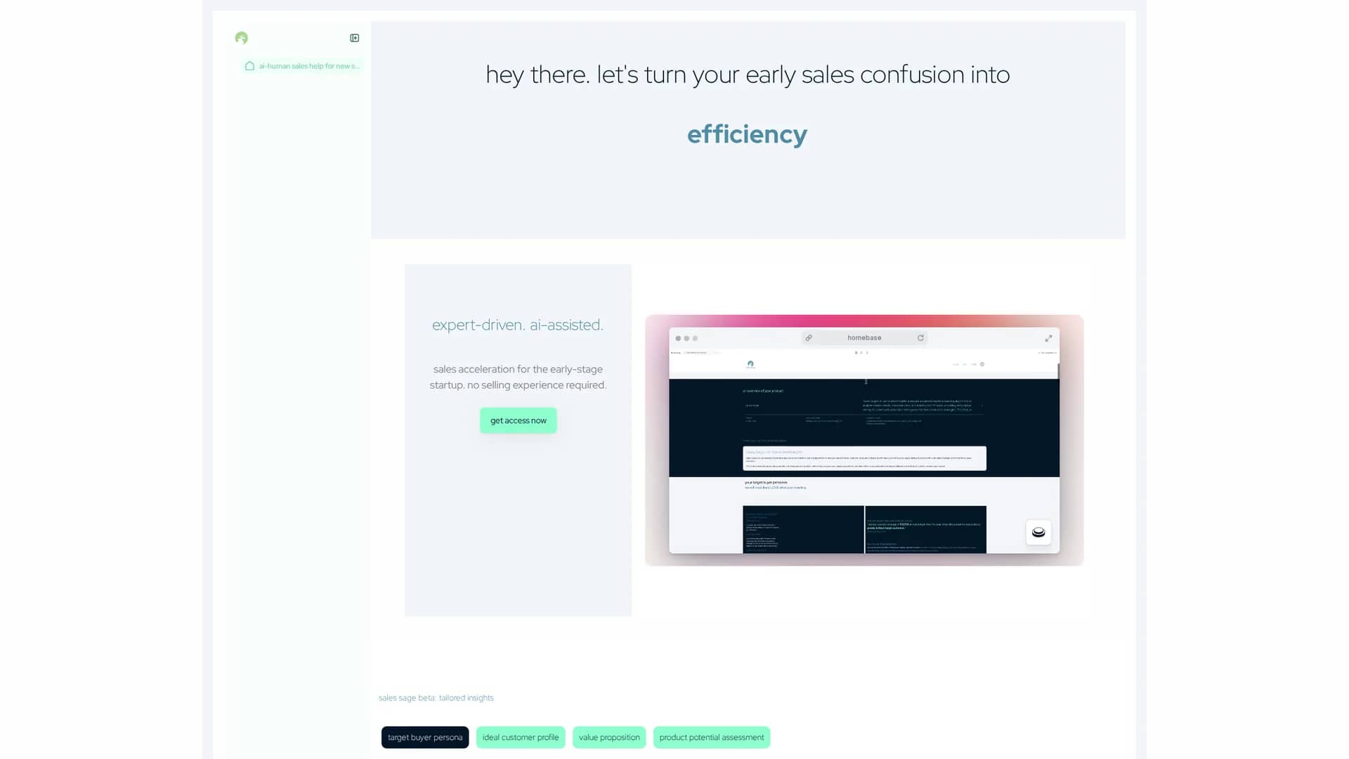 sales-sage homepage