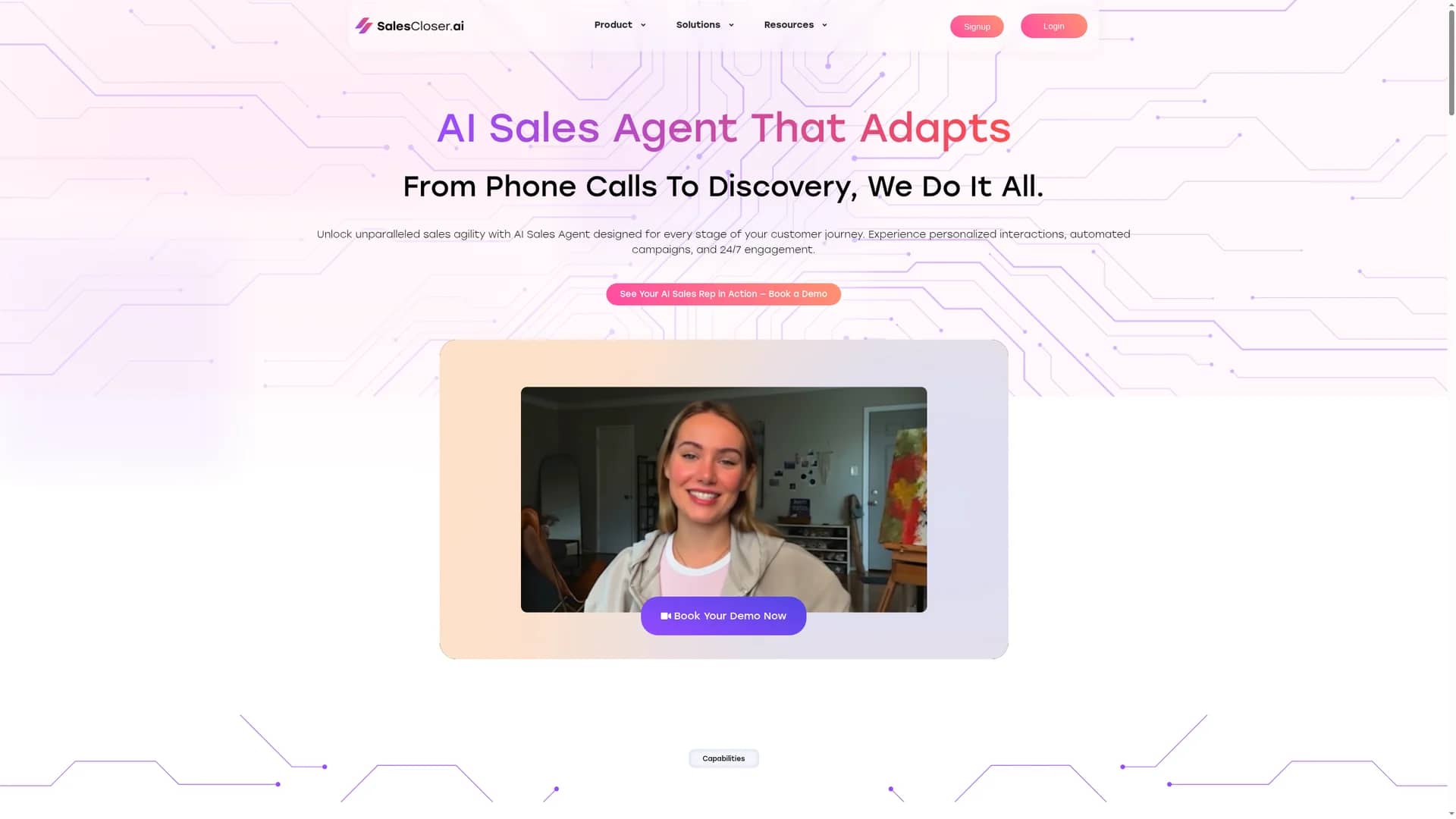 salescloser homepage