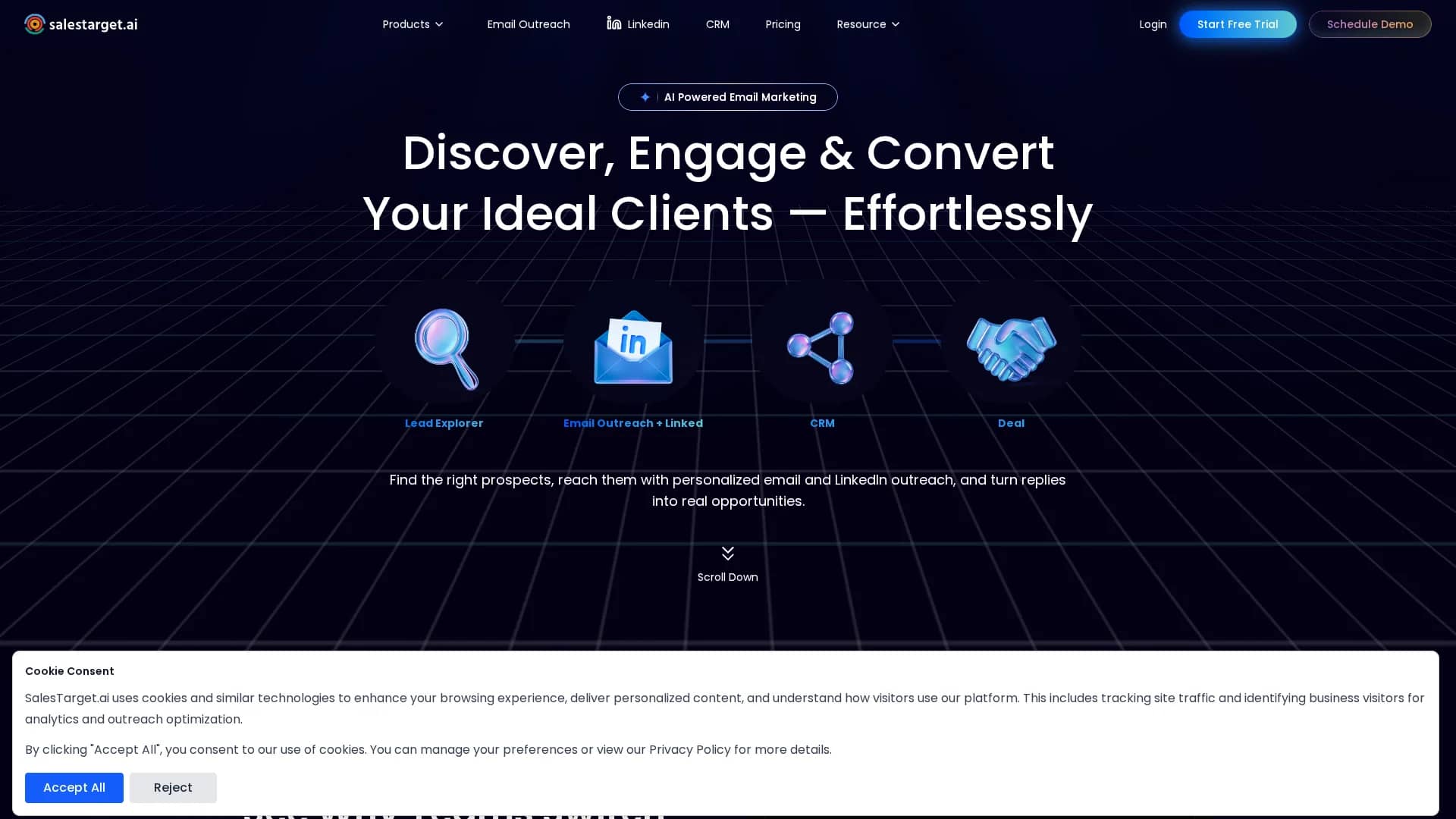 salestarget-ai homepage
