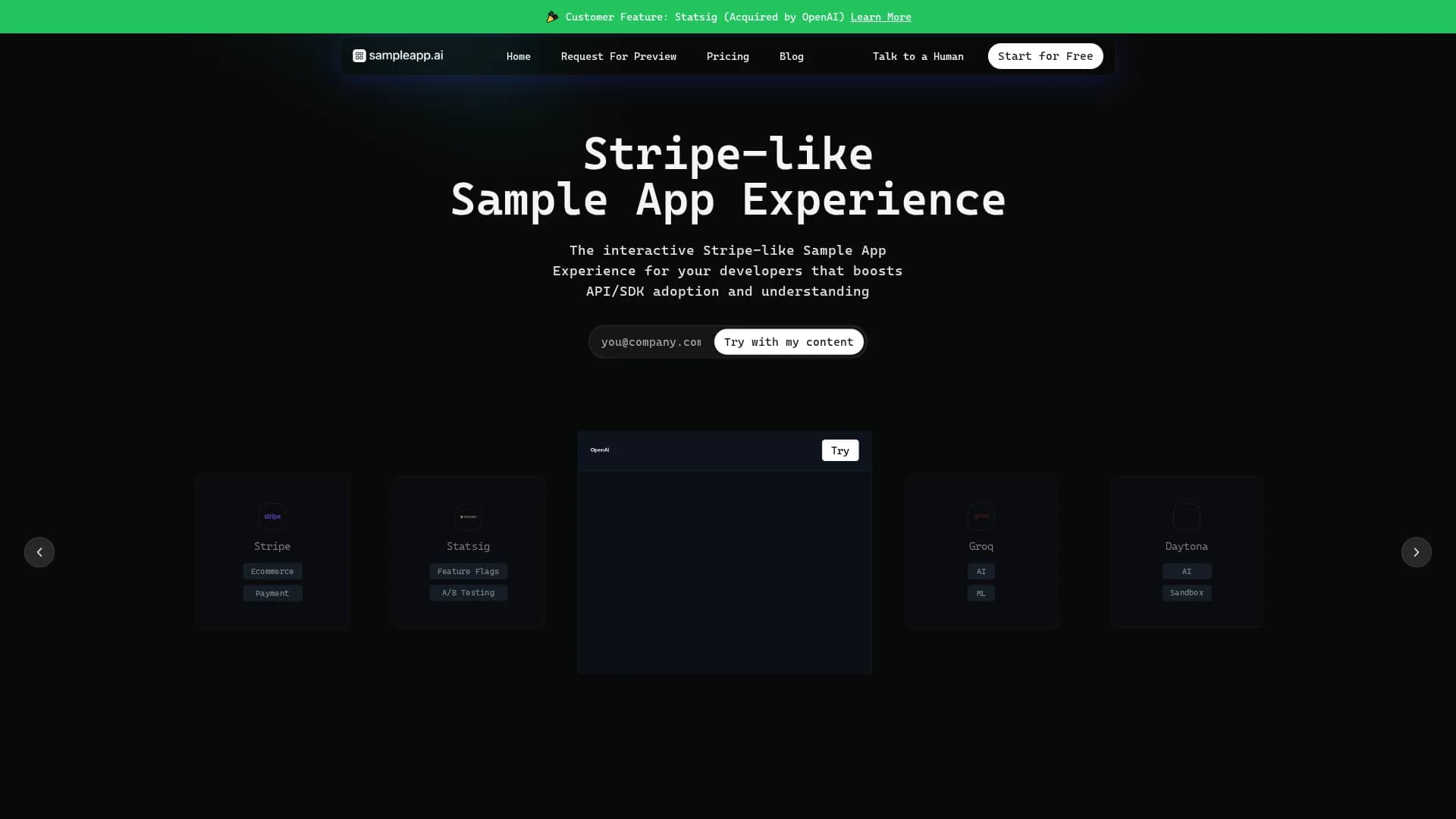sampleapp-ai homepage