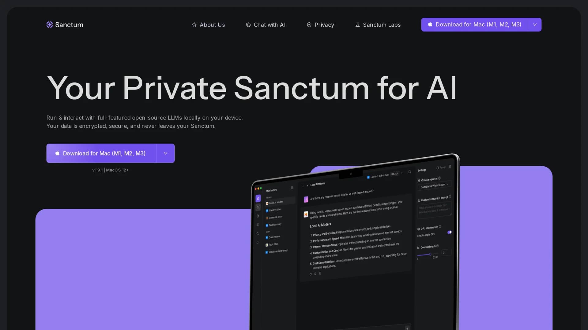 sanctum homepage