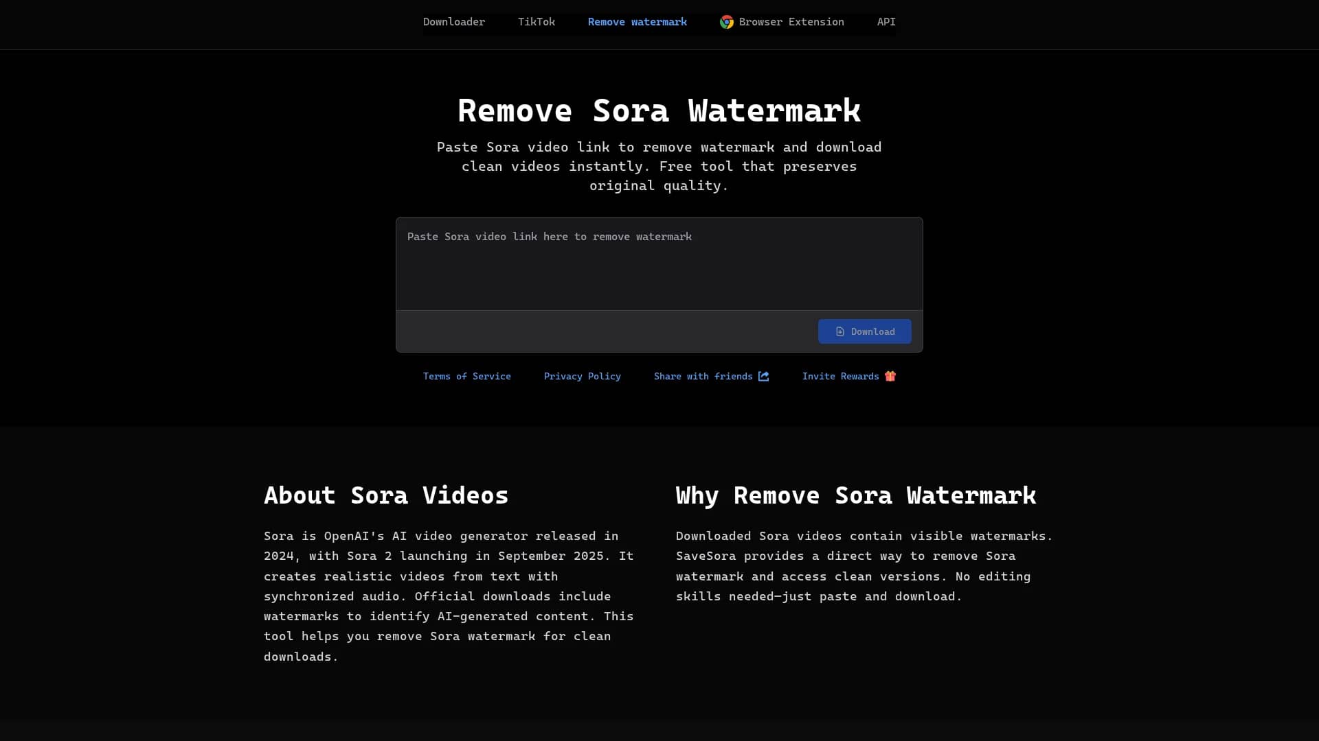 savesora homepage
