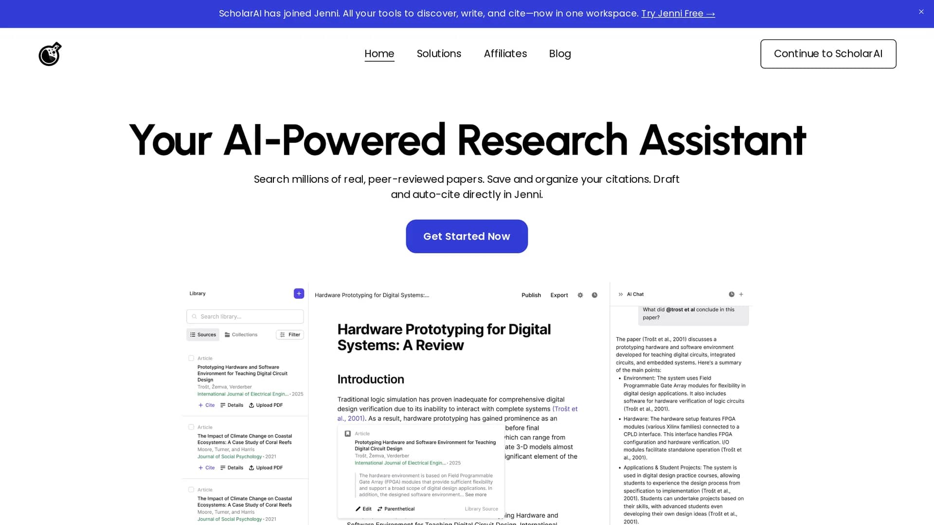 scholarai homepage