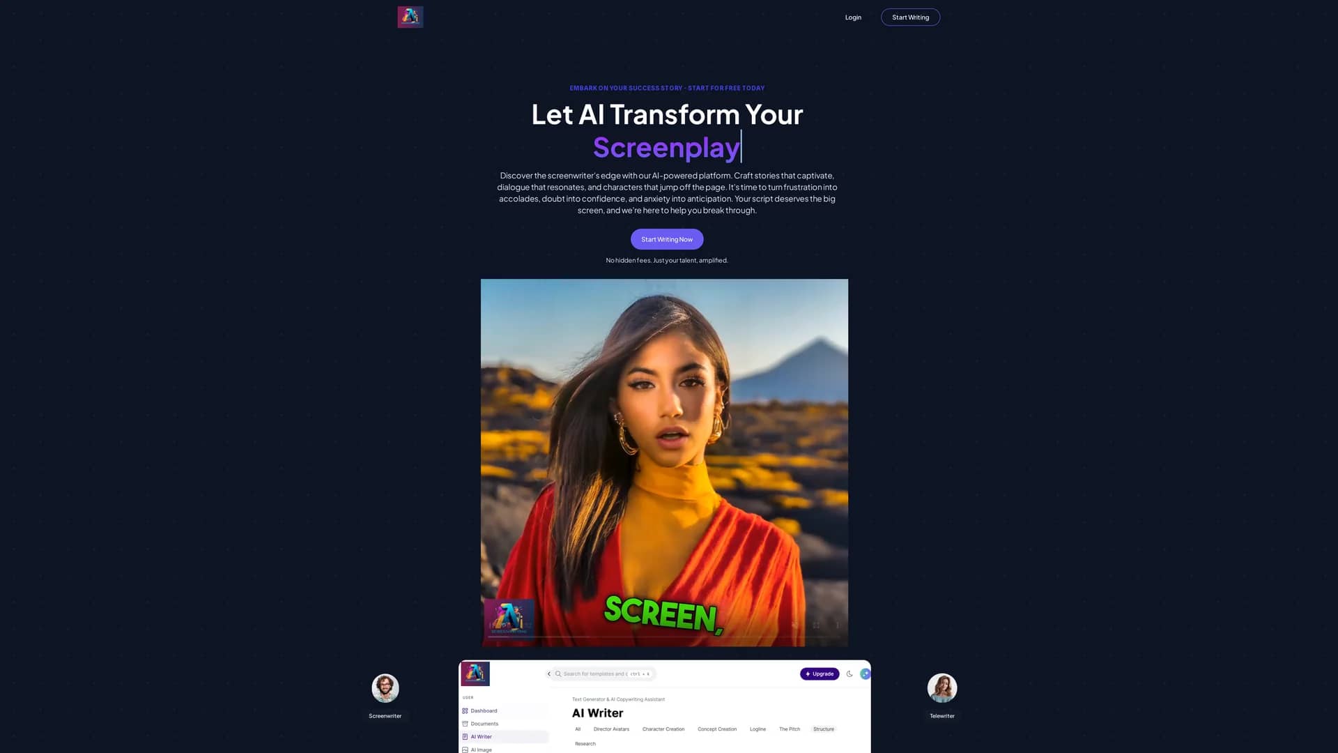 screenwriting-ai homepage