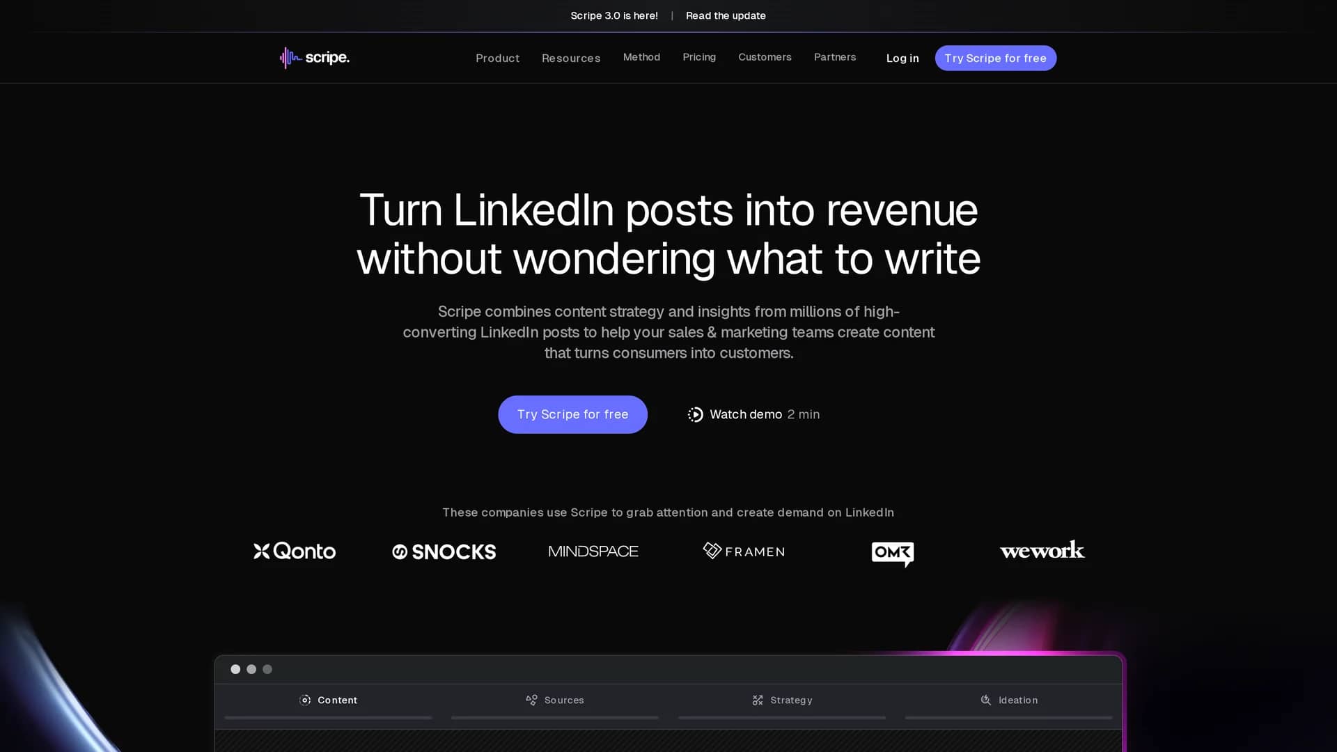 scripe-io homepage