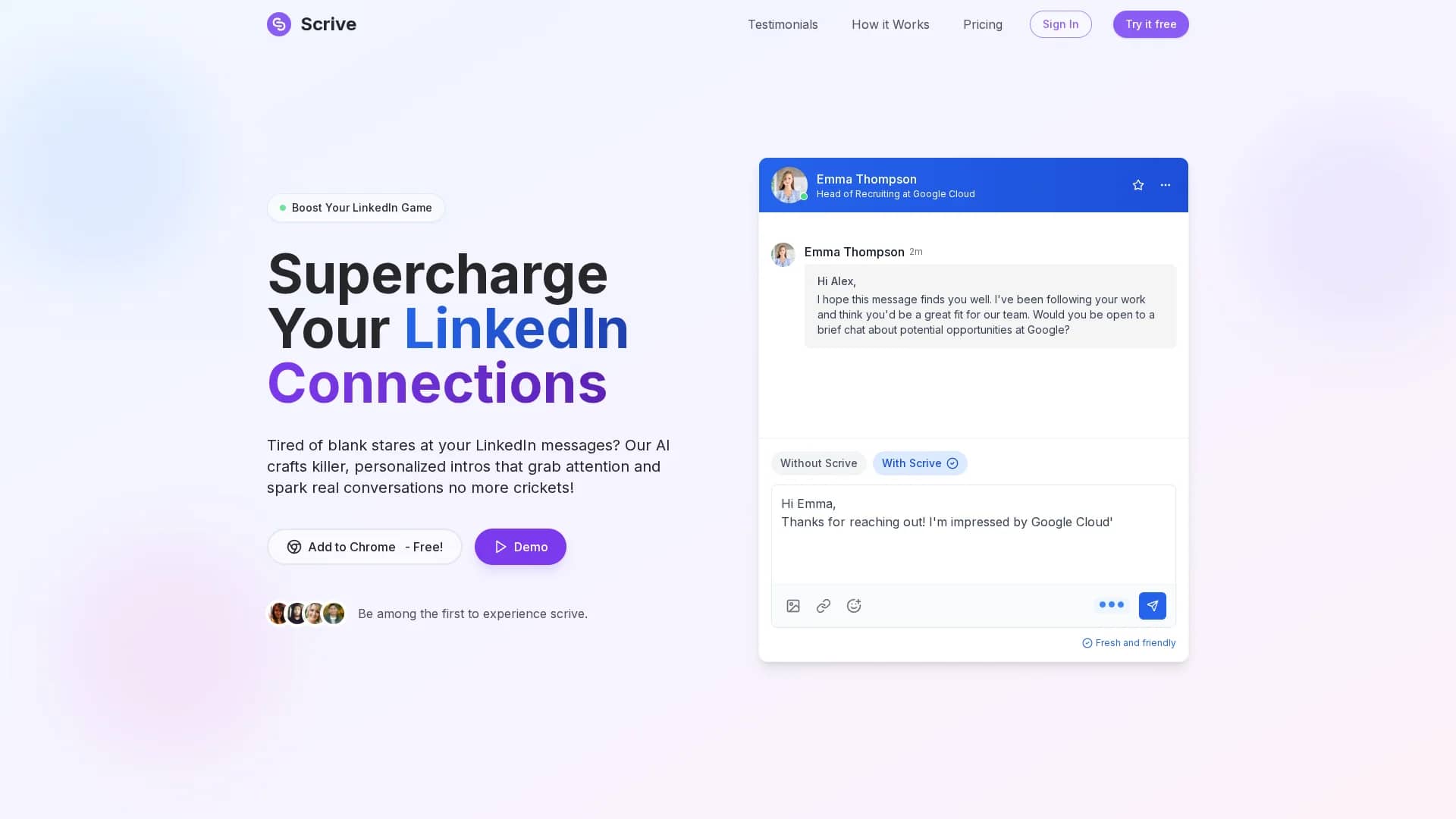 scrive homepage