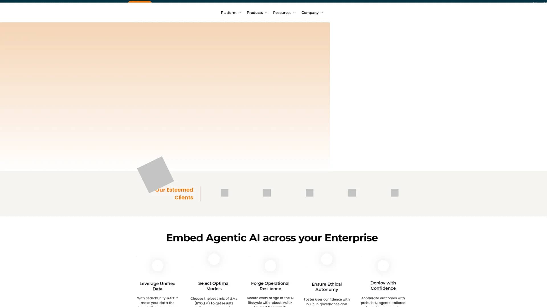 searchunify homepage