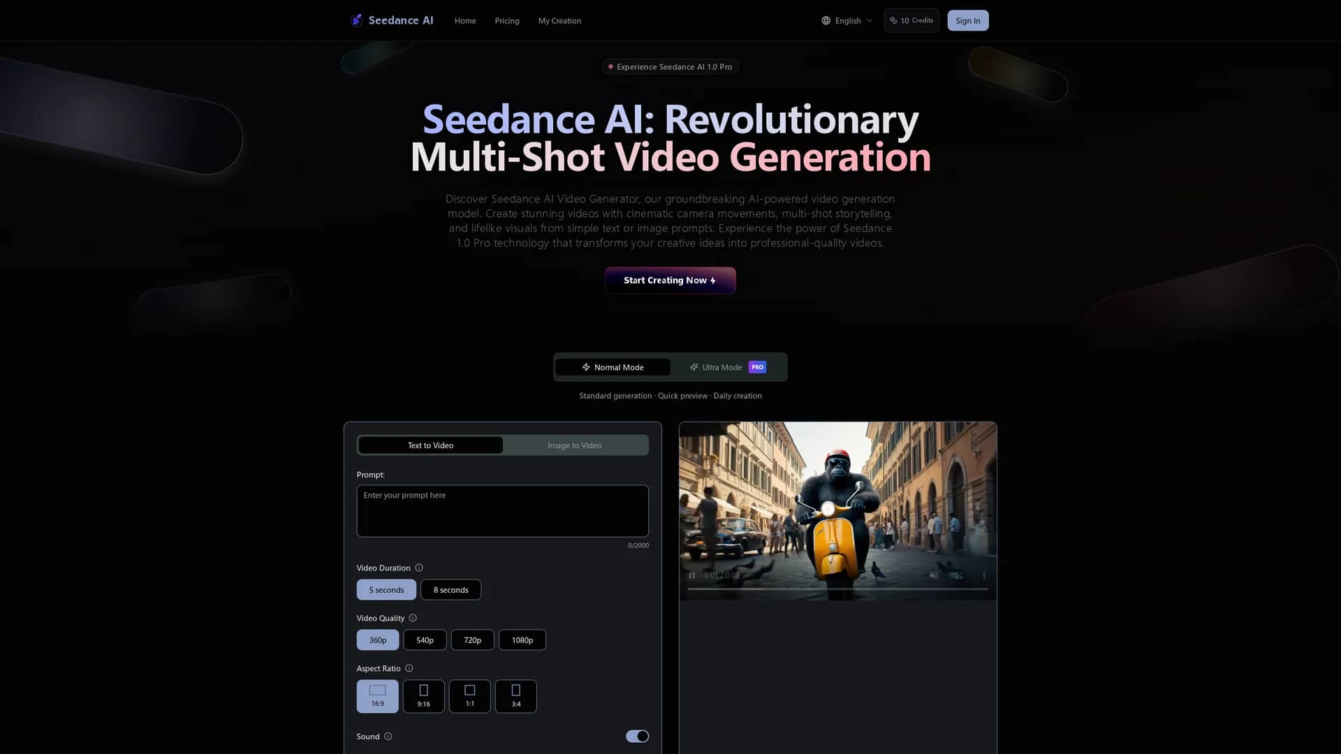seedance-ai homepage