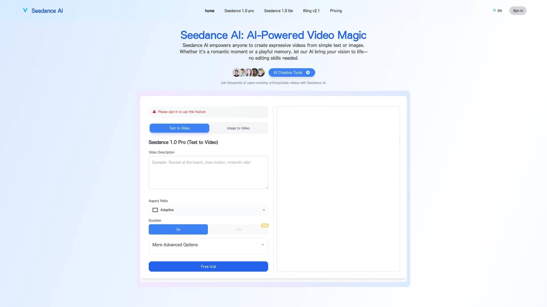 seedanceai-app homepage