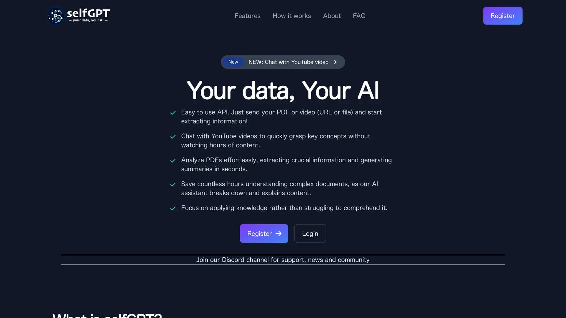 selfgpt homepage