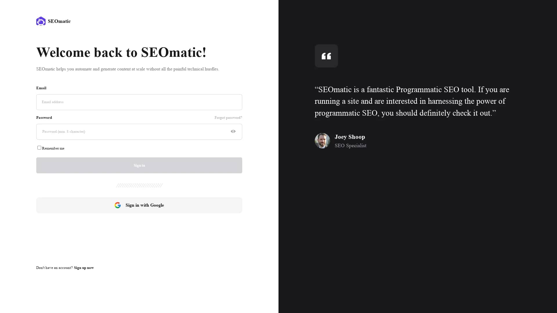 seomatic-ai homepage